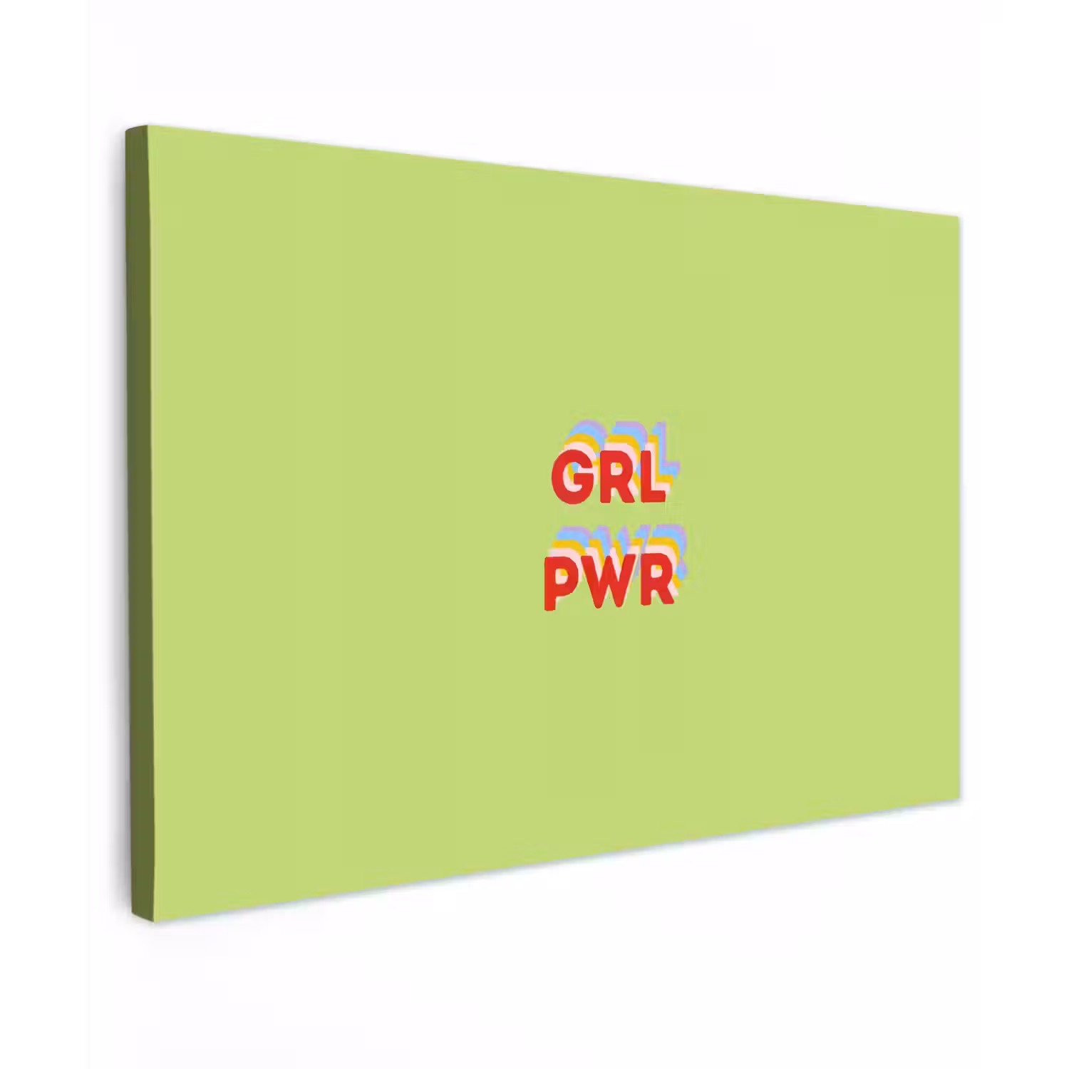 Grl pwr - Groen - Rood - 3D Tuinposter op houten frame 2 cm dik klein -3d