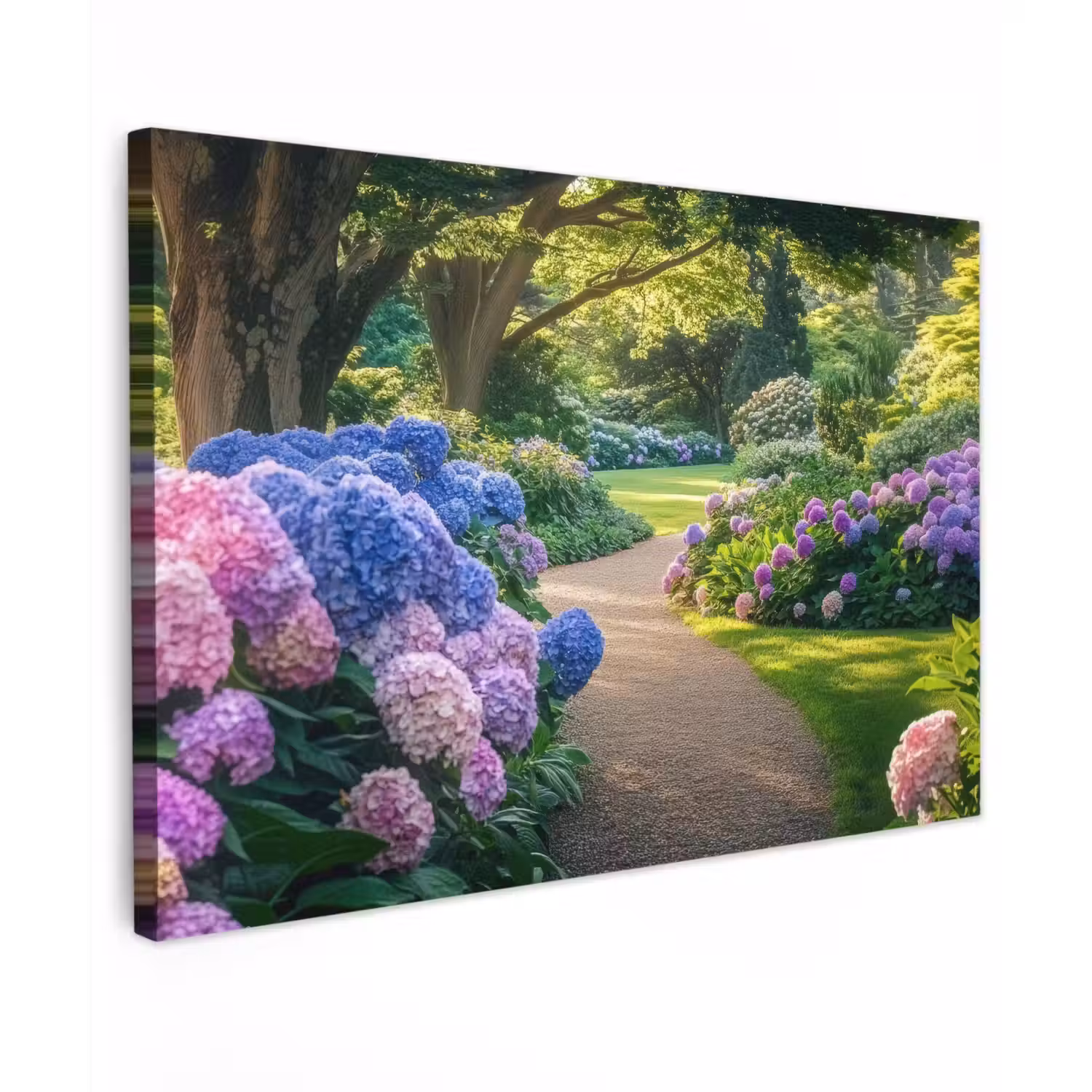 Hortensia- Park - Pad Tuinposter op houten frame 2 cm dik klein -3d