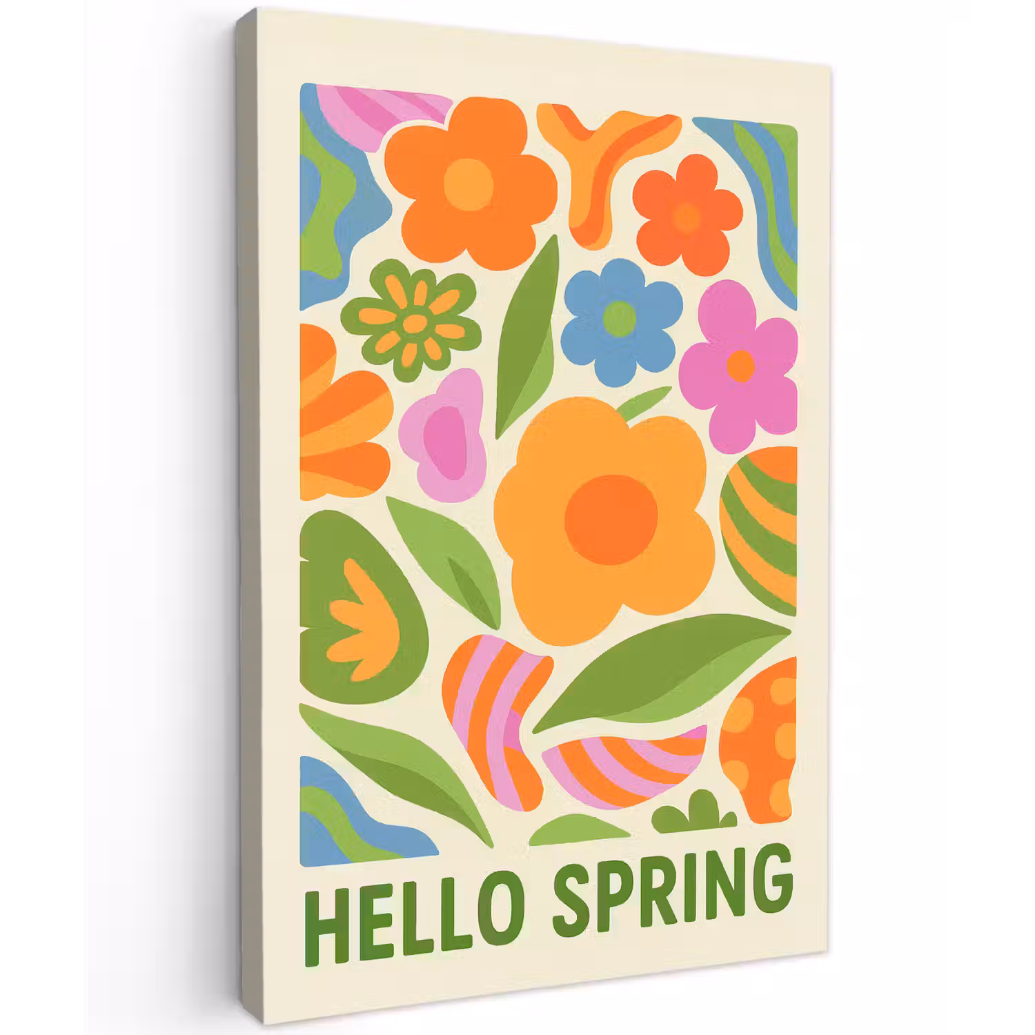Illustratie - Bloemen - Quote - Kleurrijk Tuinposter op houten frame 2 cm dik klein -3d