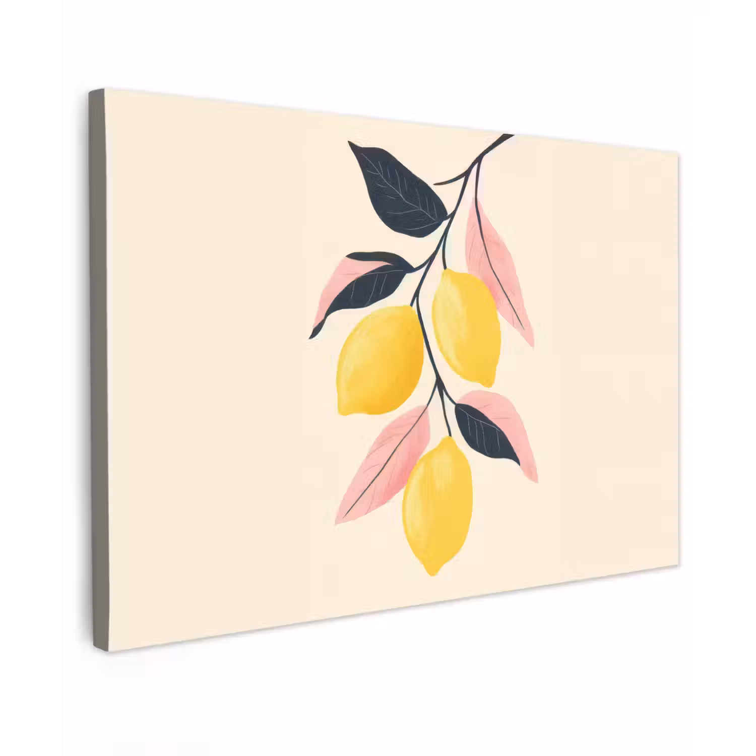 Citroenen - Felgeel - Tak - Bladeren Tuinposter op houten frame 2 cm dik klein -3d