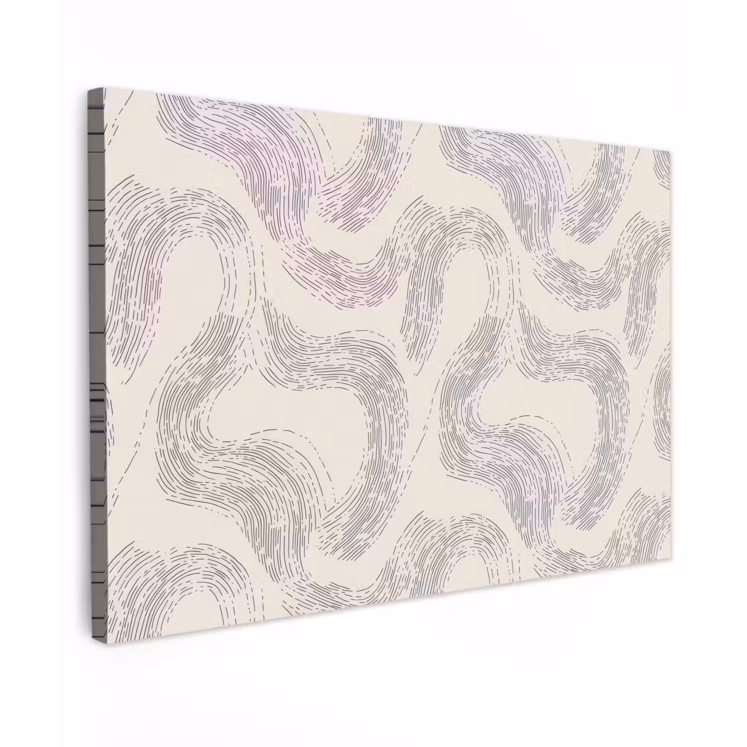Lijnen - Patroon - Beige - Minimalistisch Tuinposter op houten frame 2 cm dik klein 845 -3d