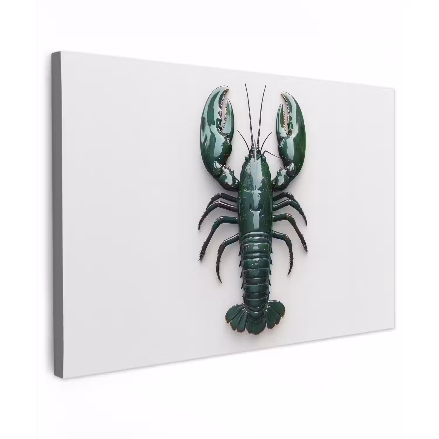 Kreeft - Glossier - Groen - Wit Tuinposter op houten frame 2 cm dik klein -3d