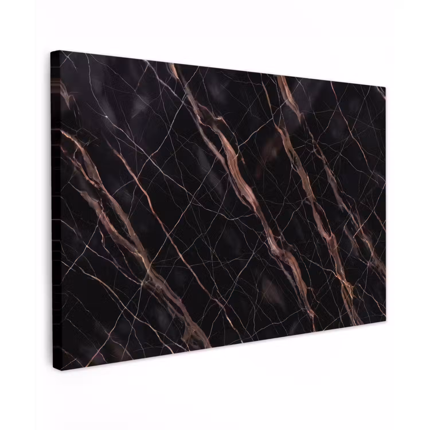 Marmer - Goud - Patroon - Luxe - Zwart Tuinposter op houten frame 2 cm dik klein -3d