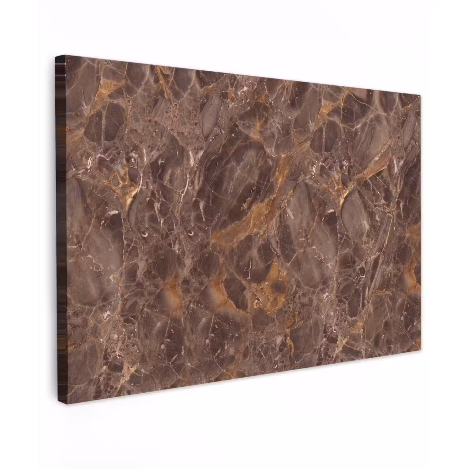 Marmer - Patroon - Natuur - Bruin - Goud Tuinposter op houten frame 2 cm dik klein -3d
