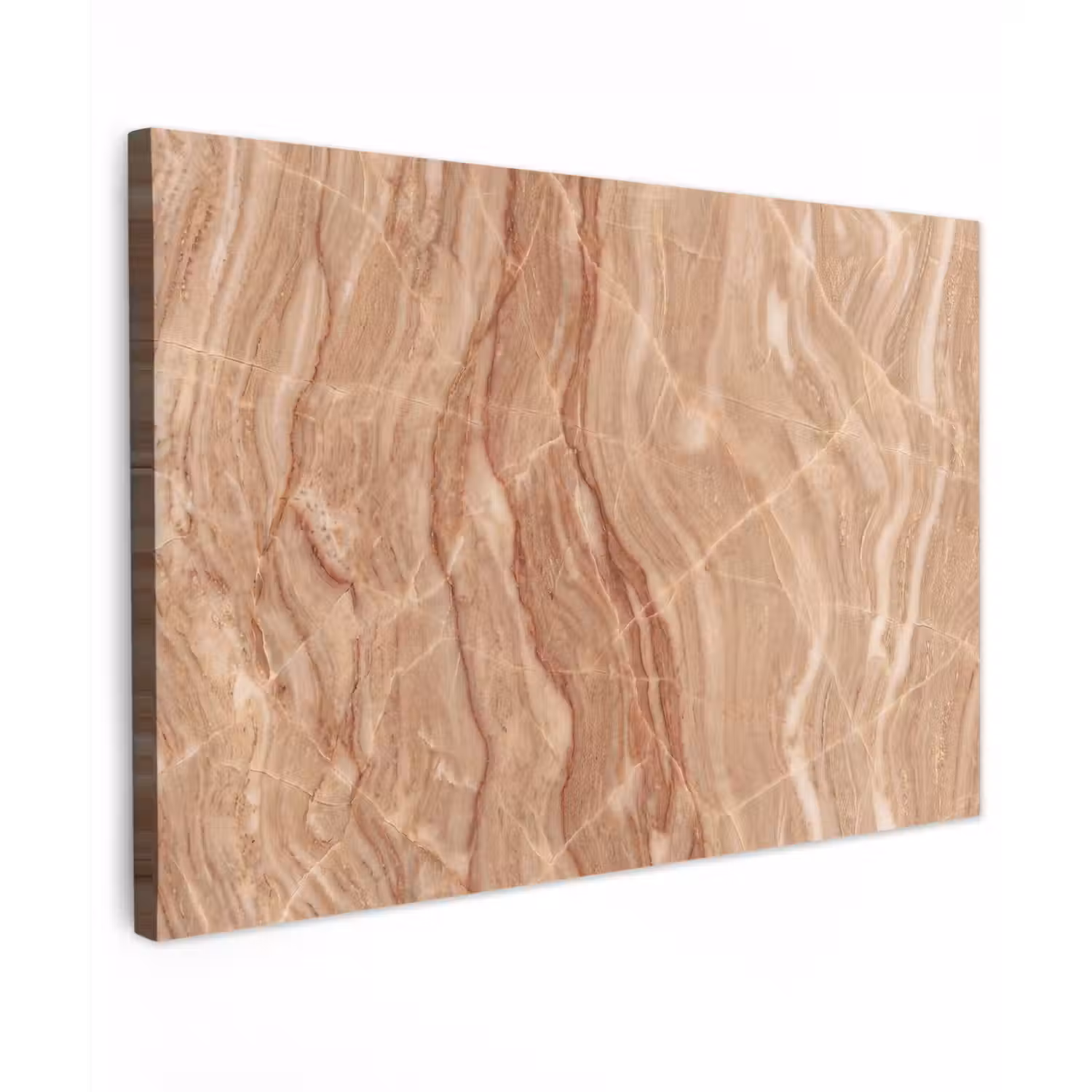 Marmer - Ader - Natuur - Abstract - Beige Tuinposter op houten frame 2 cm dik klein -3d