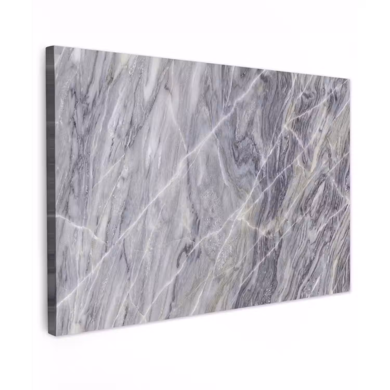 Marmer - Ader - Patroon - Abstract - Grijs Tuinposter op houten frame 2 cm dik klein -3d