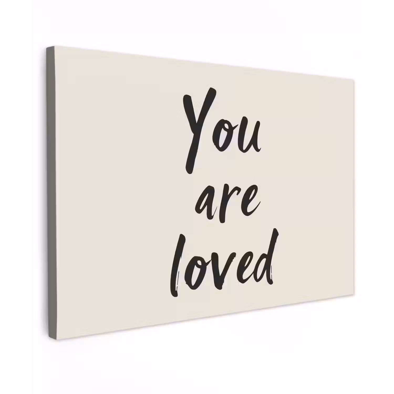 Minimalistisch - Beige - Love Tuinposter op houten frame 2 cm dik klein -3d
