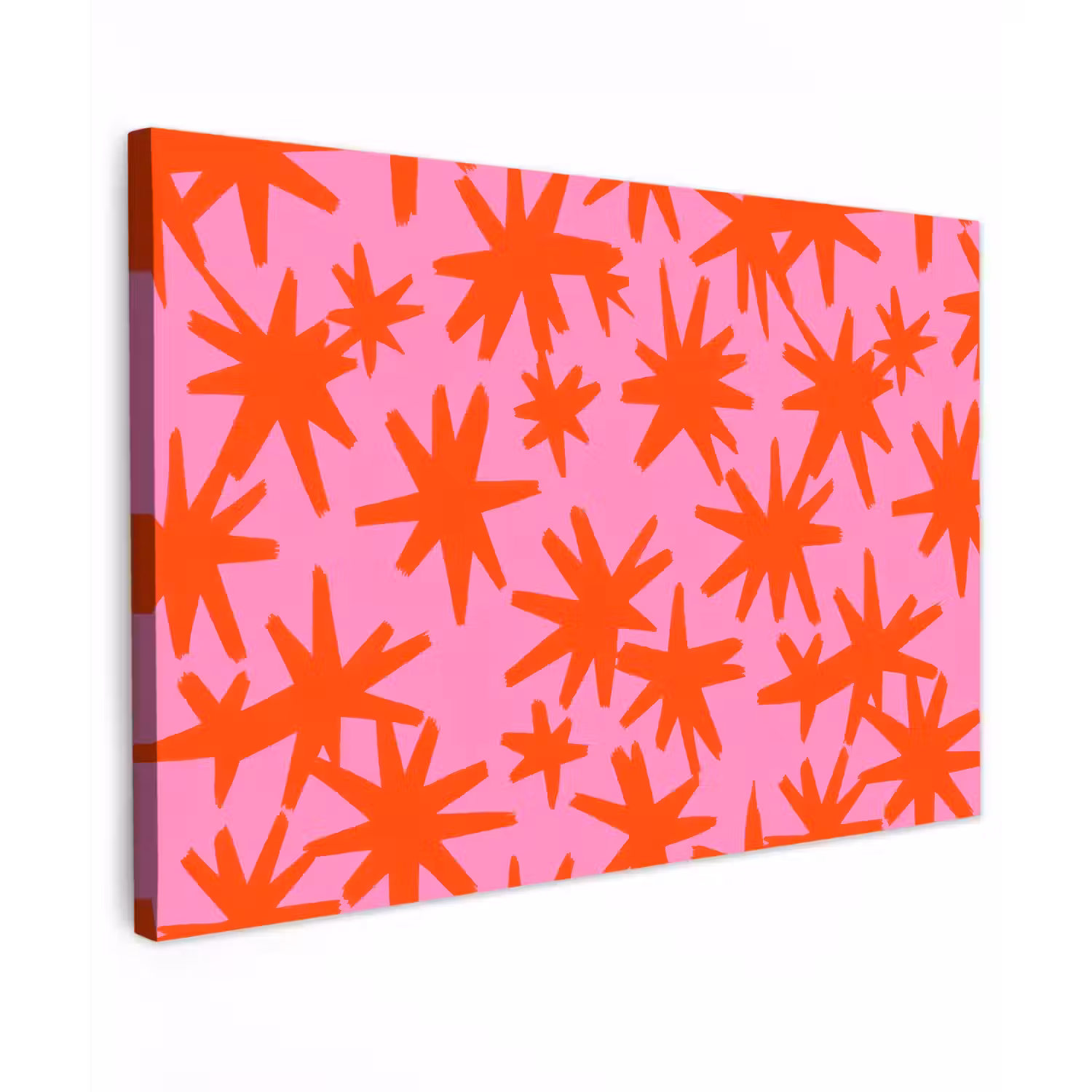 Modern - Sterren - Roze Tuinposter op houten frame 2 cm dik klein 845 -3d