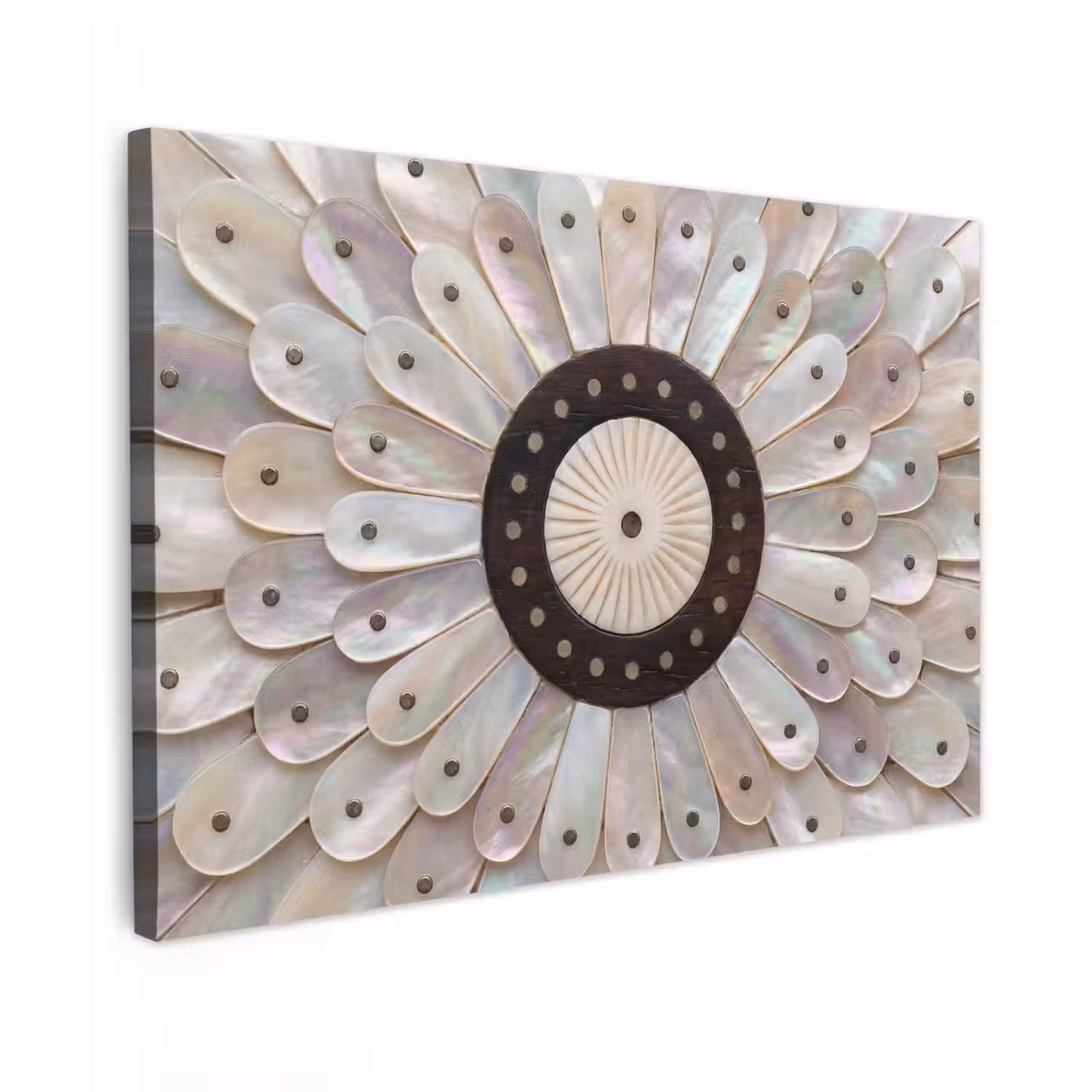 Parelmoer - Patroon - Decoratie - Ambacht - Wit Tuinposter op houten frame 2 cm dik klein -3d