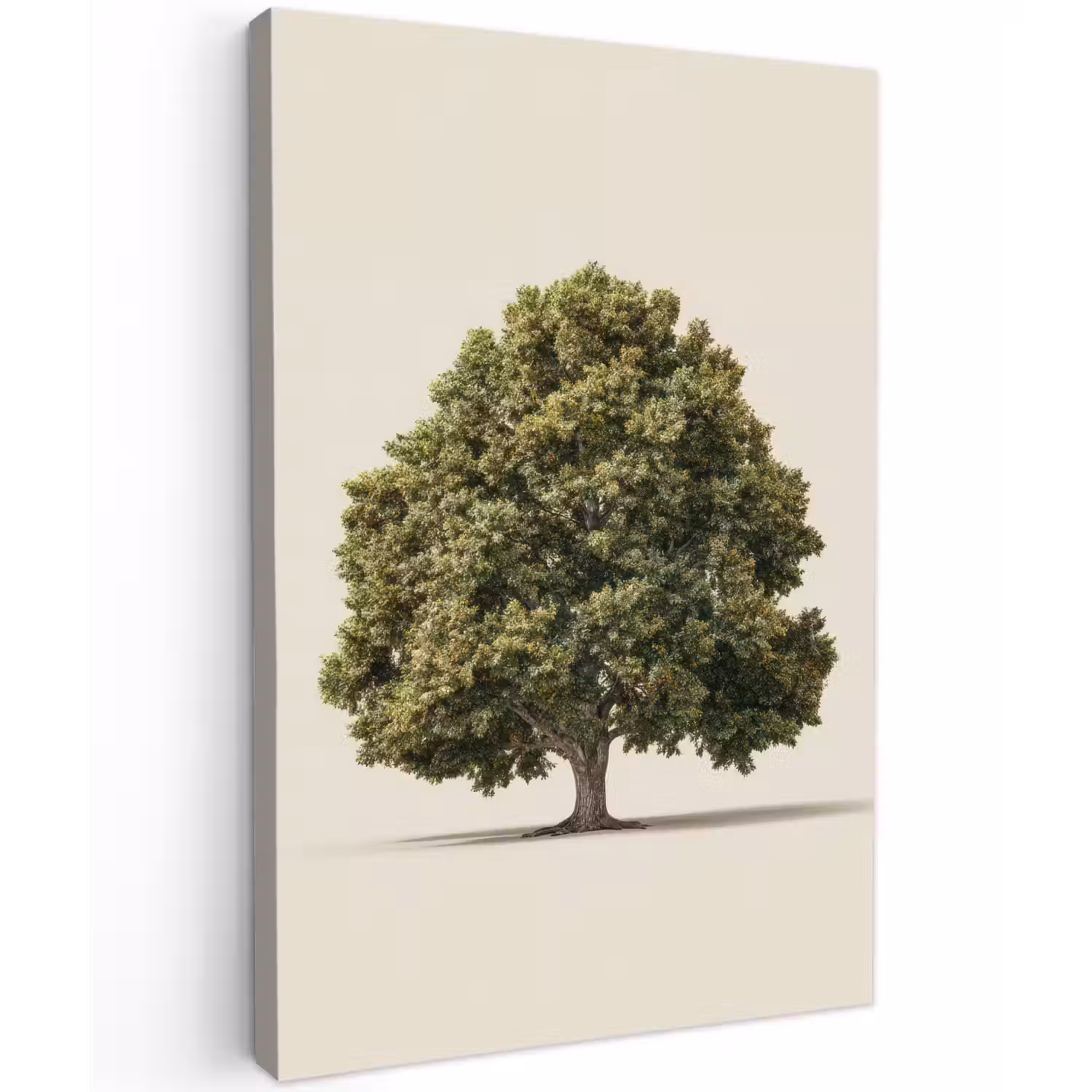 Eikenboom - Groen - Lichte achtergrond Tuinposter op houten frame 2 cm dik klein -3d