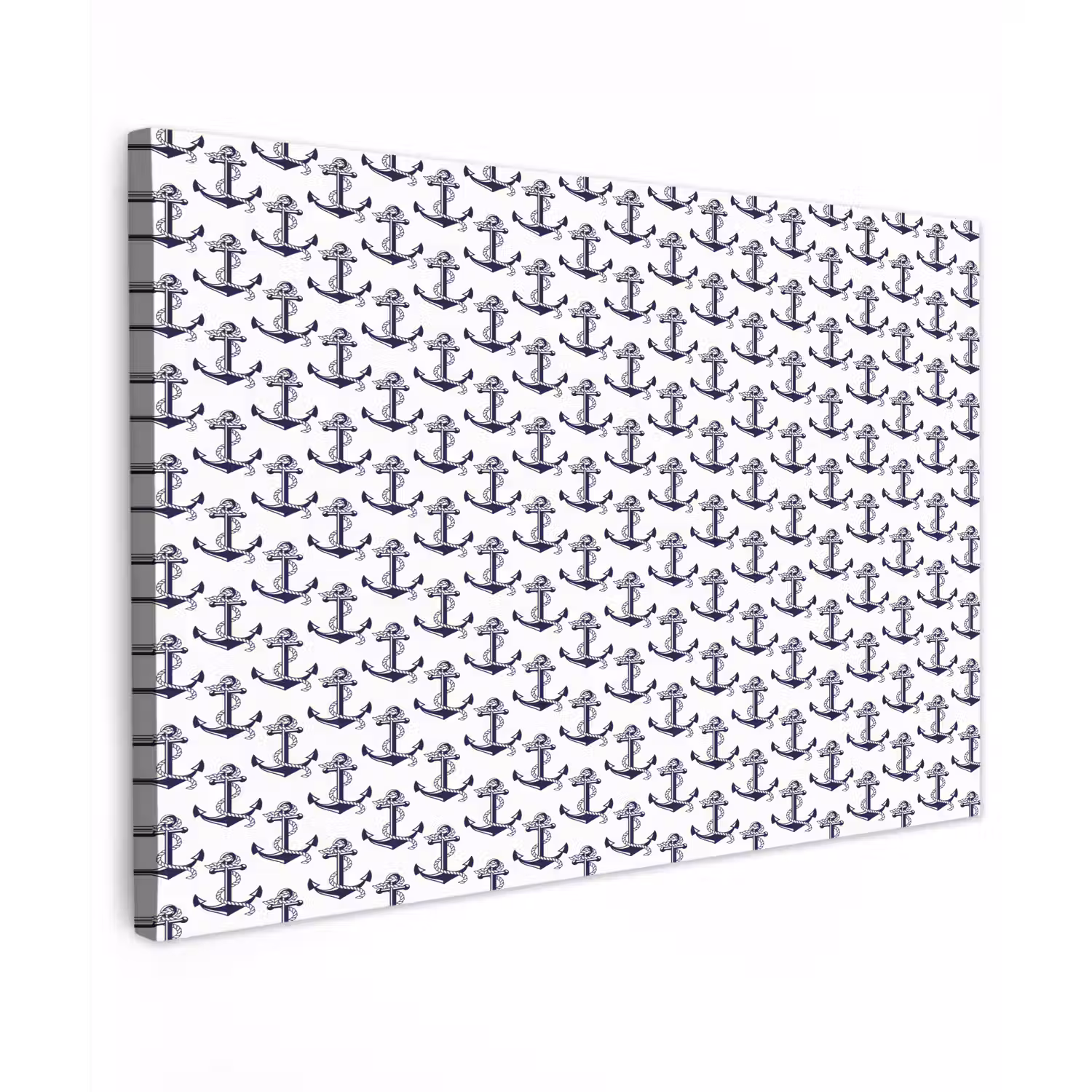 Oceaan - Anker - Blauw - Wit Tuinposter op houten frame 2 cm dik klein 845 -3d