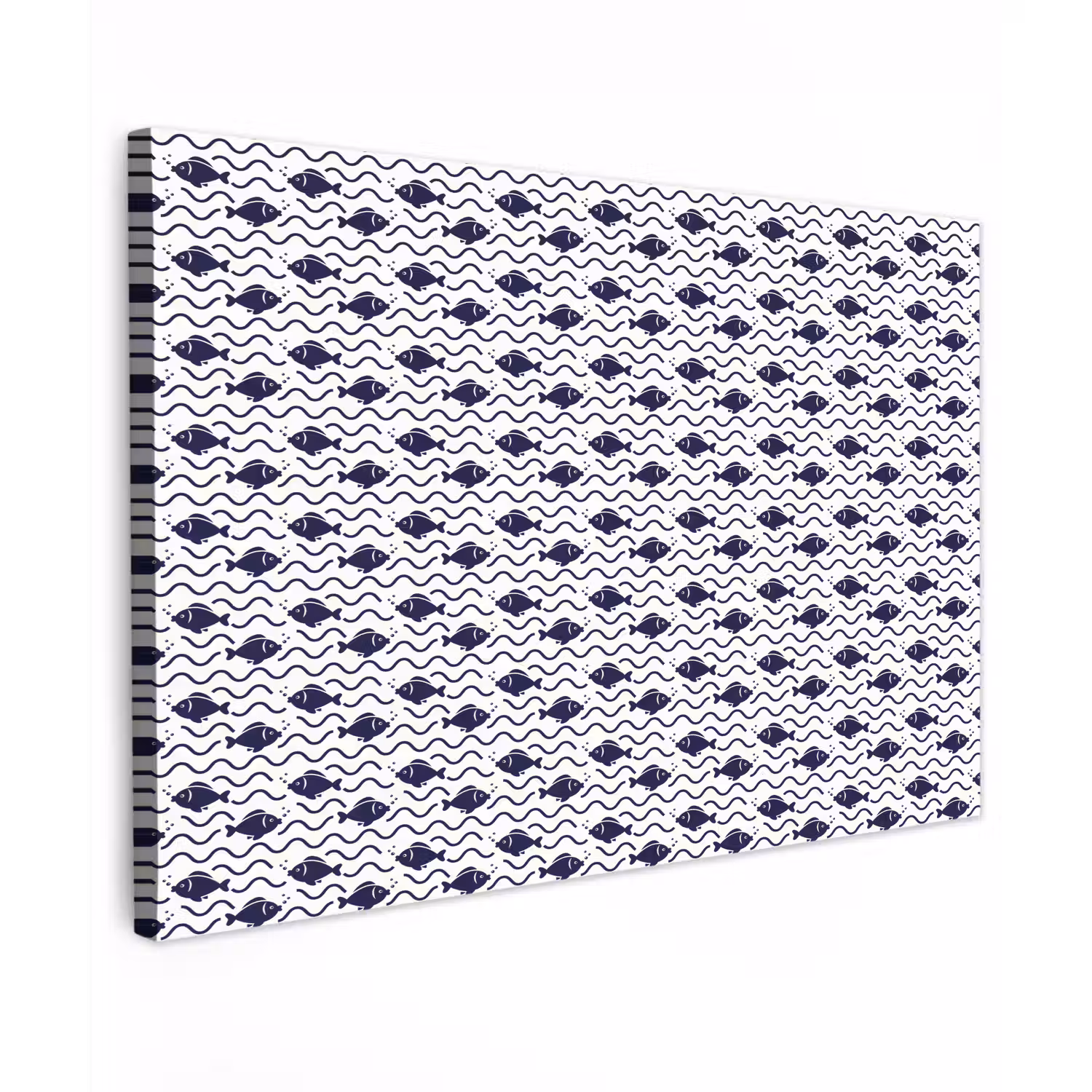 Oceaan - Visachtig - Blauw - Wit Tuinposter op houten frame 2 cm dik klein 845 -3d