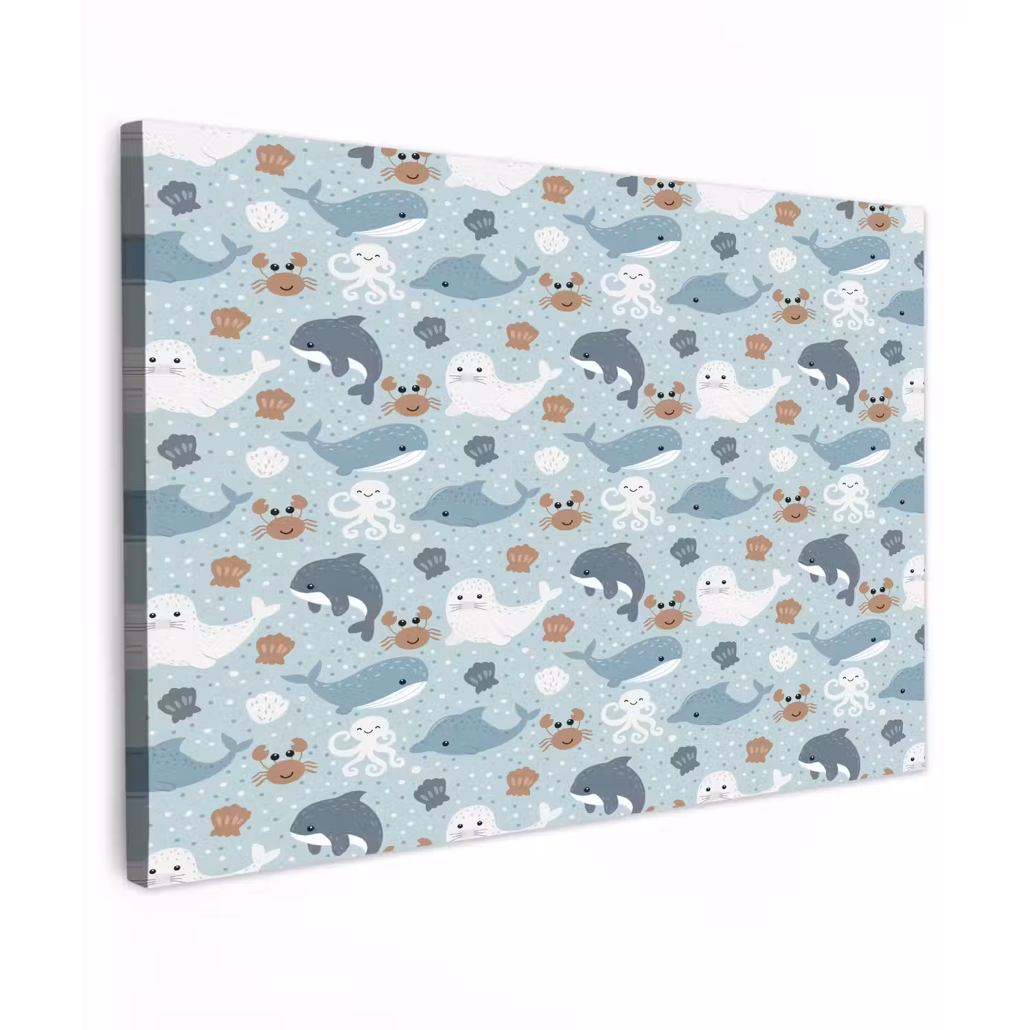 Oceaan - Walvis - Zeehond - Krab Tuinposter op houten frame 2 cm dik klein 845 -3d