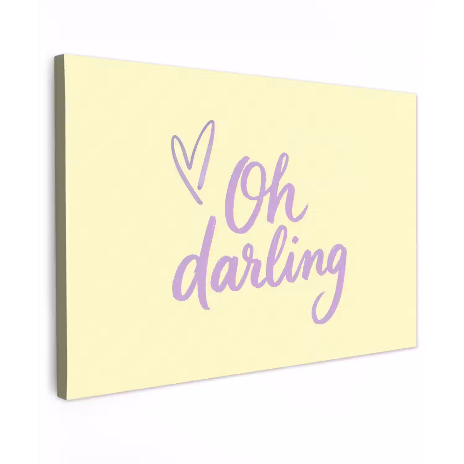 Oh darling - Geel - Hart Tuinposter op houten frame 2 cm dik klein -3d