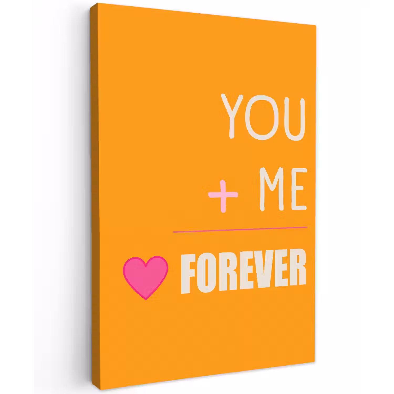 Oranje - Love - Valentijn Tuinposter op houten frame 2 cm dik klein -3d