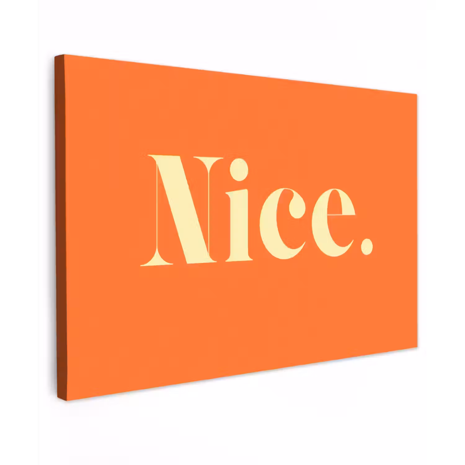 Oranje - Gebroken wit - Nice Tuinposter op houten frame 2 cm dik klein -3d