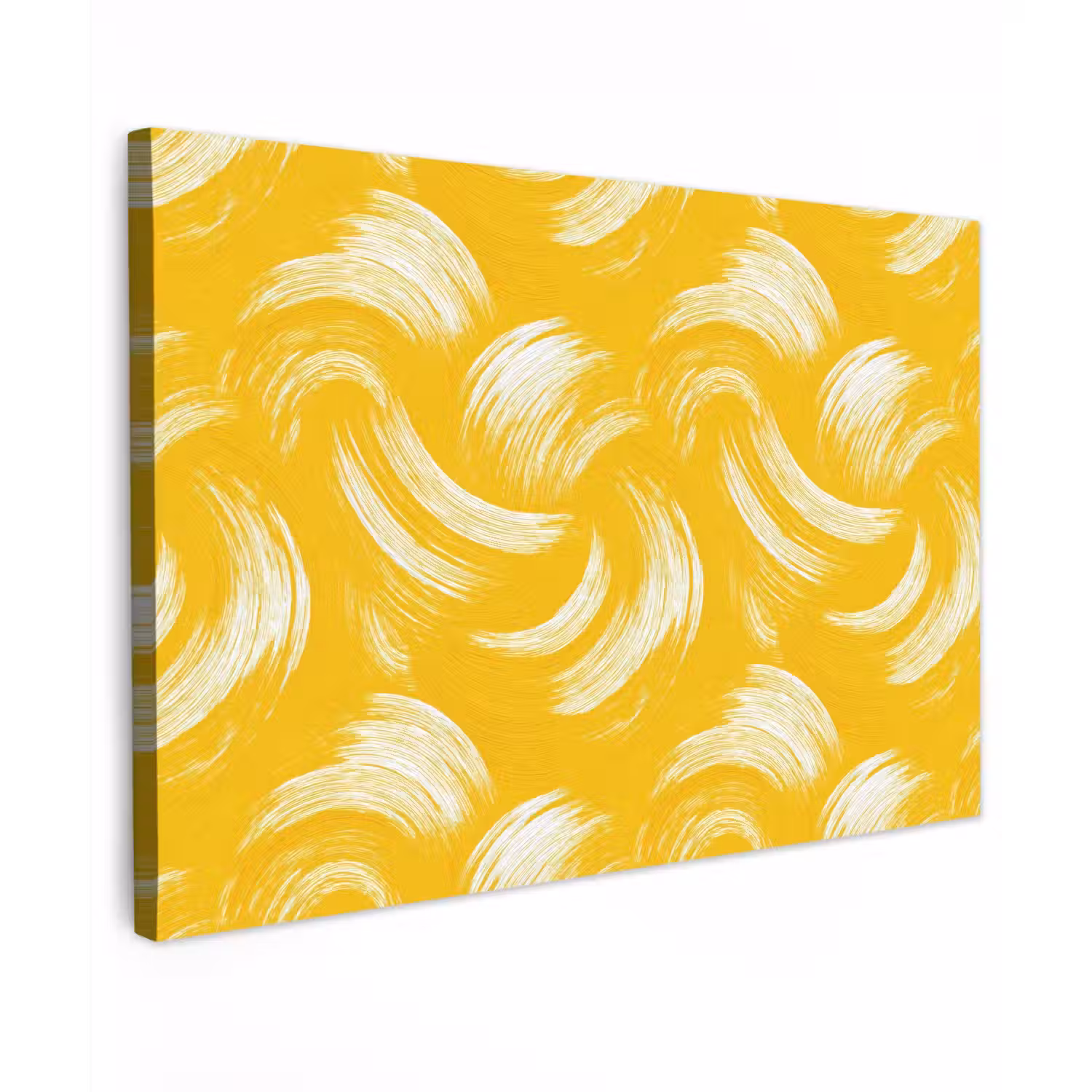 Verfstreken - Abstract - Dynamisch - Geel Tuinposter op houten frame 2 cm dik klein 845 -3d