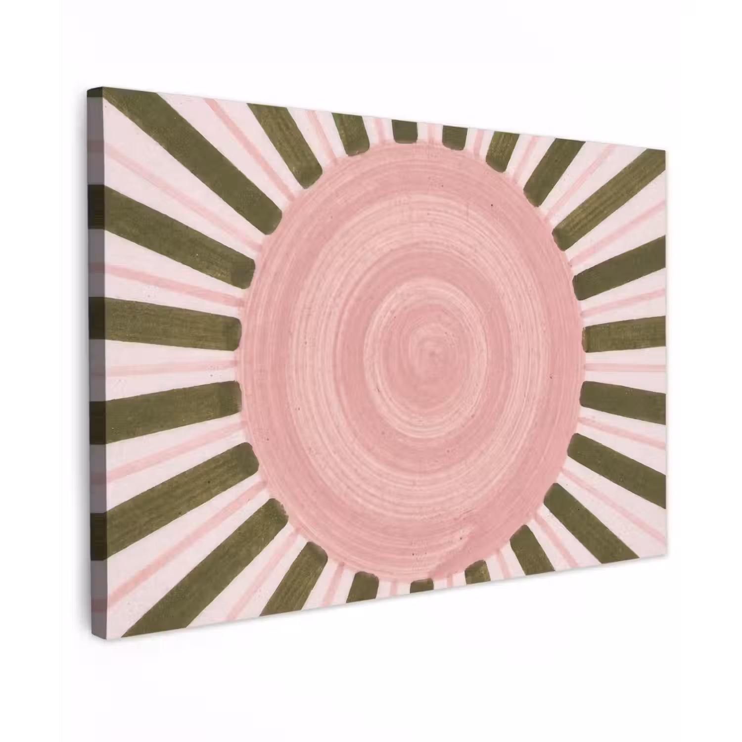 Patroon - Cirkel - Stralen - Abstract - Roze Tuinposter op houten frame 2 cm dik klein -3d