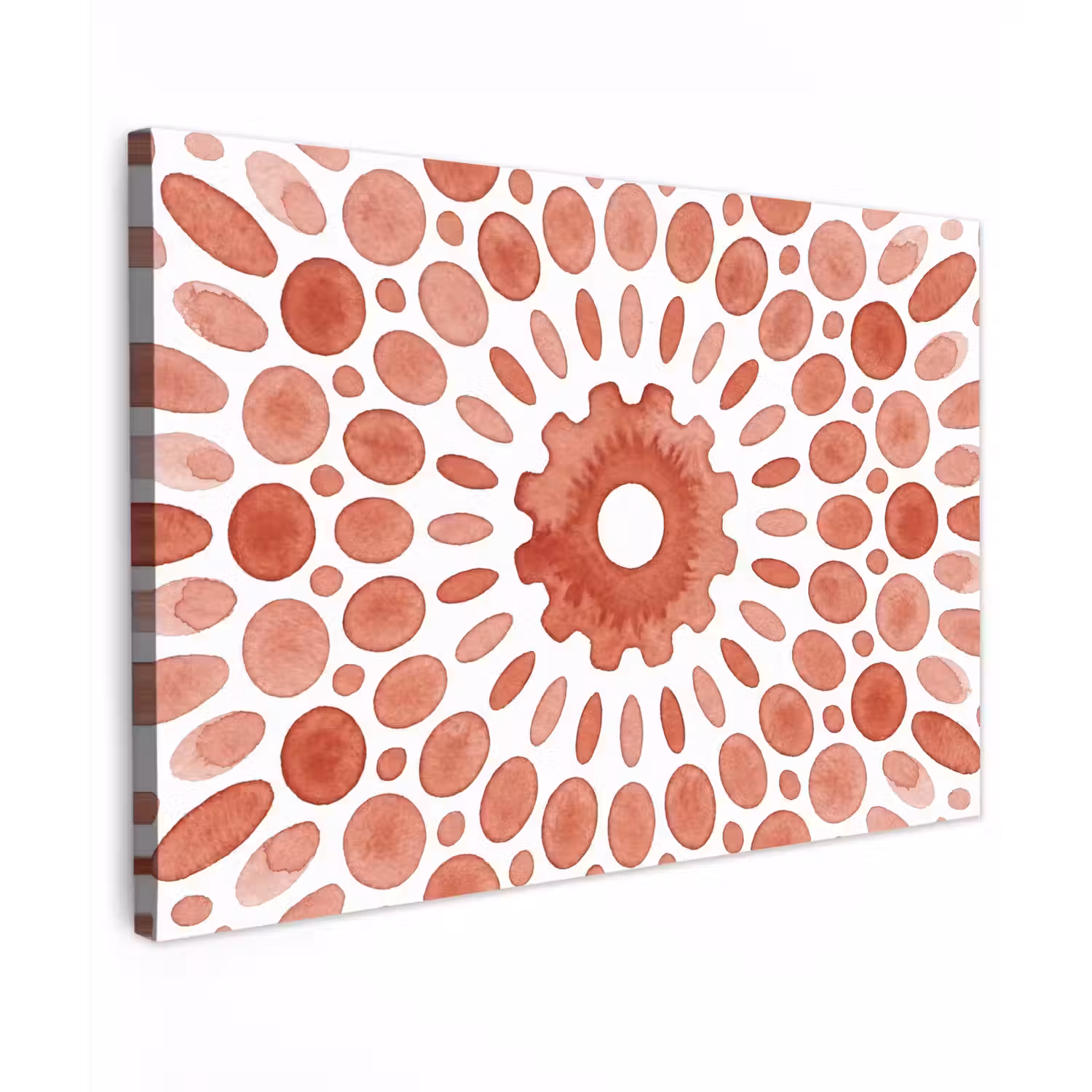 Patroon - Cirkels - Abstract - Modern - Rood Tuinposter op houten frame 2 cm dik klein -3d