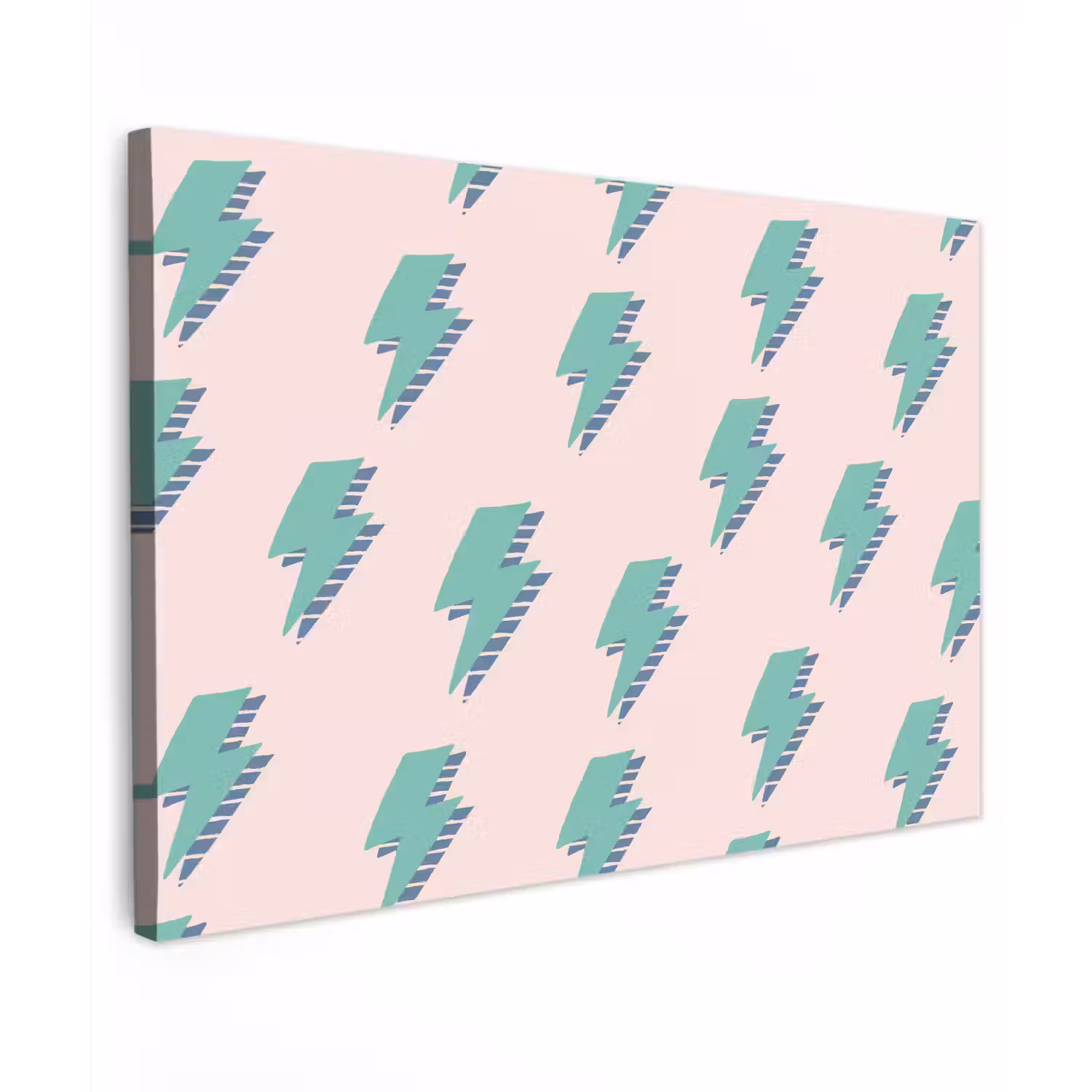 Patroon - Bliksem - Roze - Groen Tuinposter op houten frame 2 cm dik klein 845 -3d