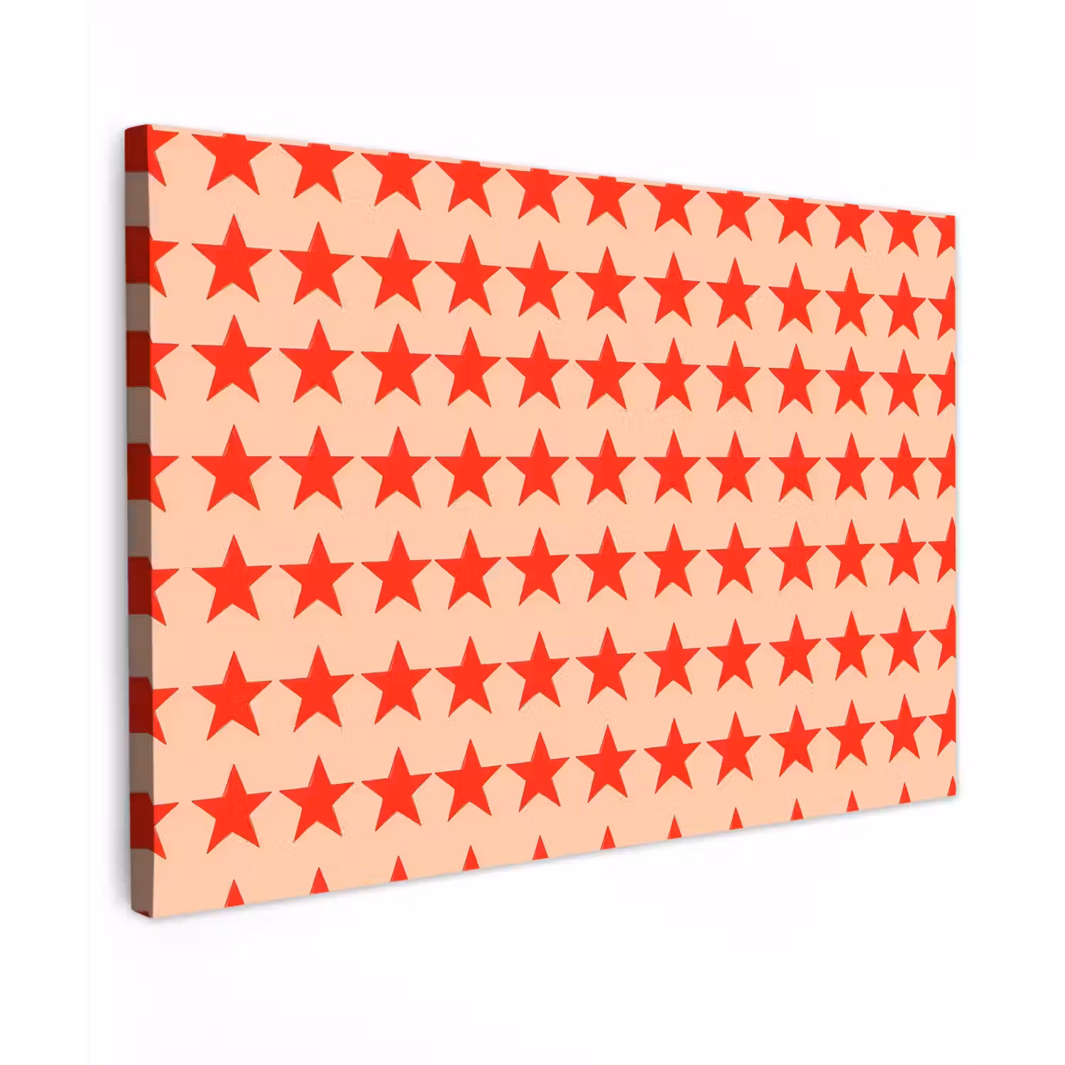 Patroon - Sterren - Rood Tuinposter op houten frame 2 cm dik klein 845 -3d