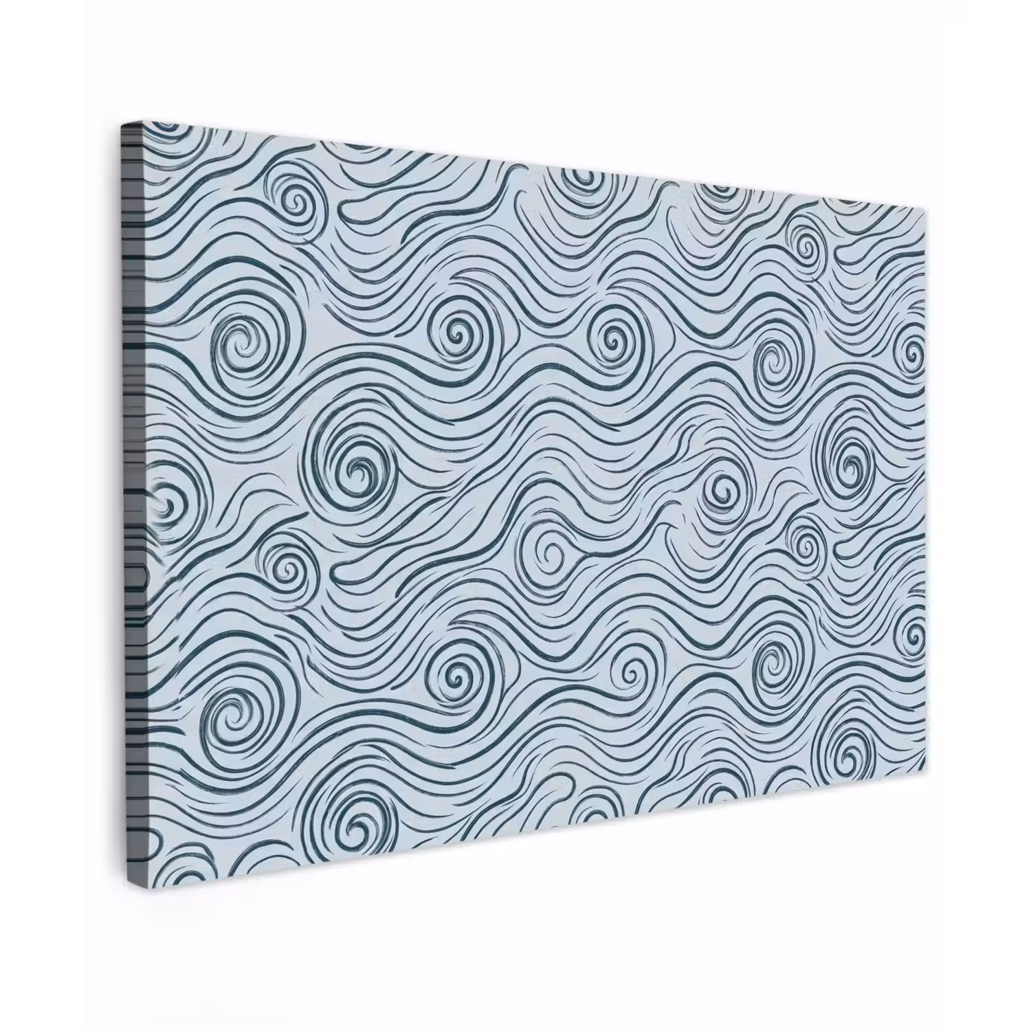 Patroon - Golven - Abstract - Modern - Blauw Tuinposter op houten frame 2 cm dik klein -3d