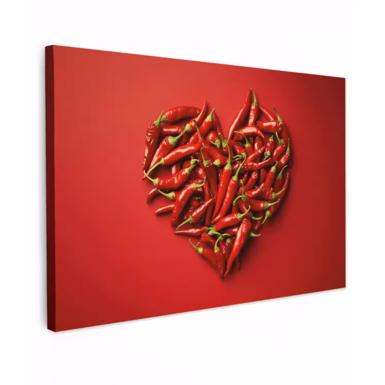 Pepers - Rood - Hart Tuinposter op houten frame 2 cm dik klein -3d