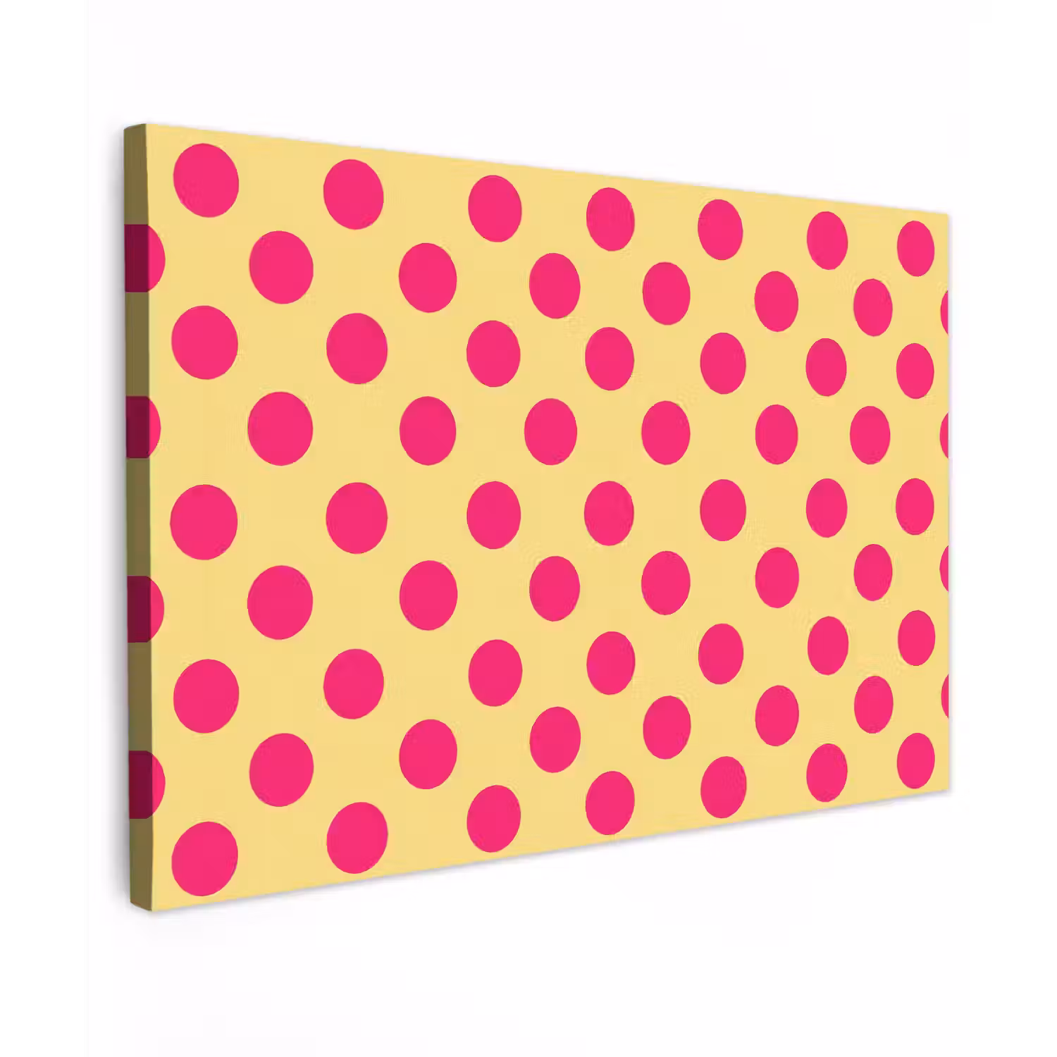 Roze - Stippen - Geel Tuinposter op houten frame 2 cm dik klein 845 -3d
