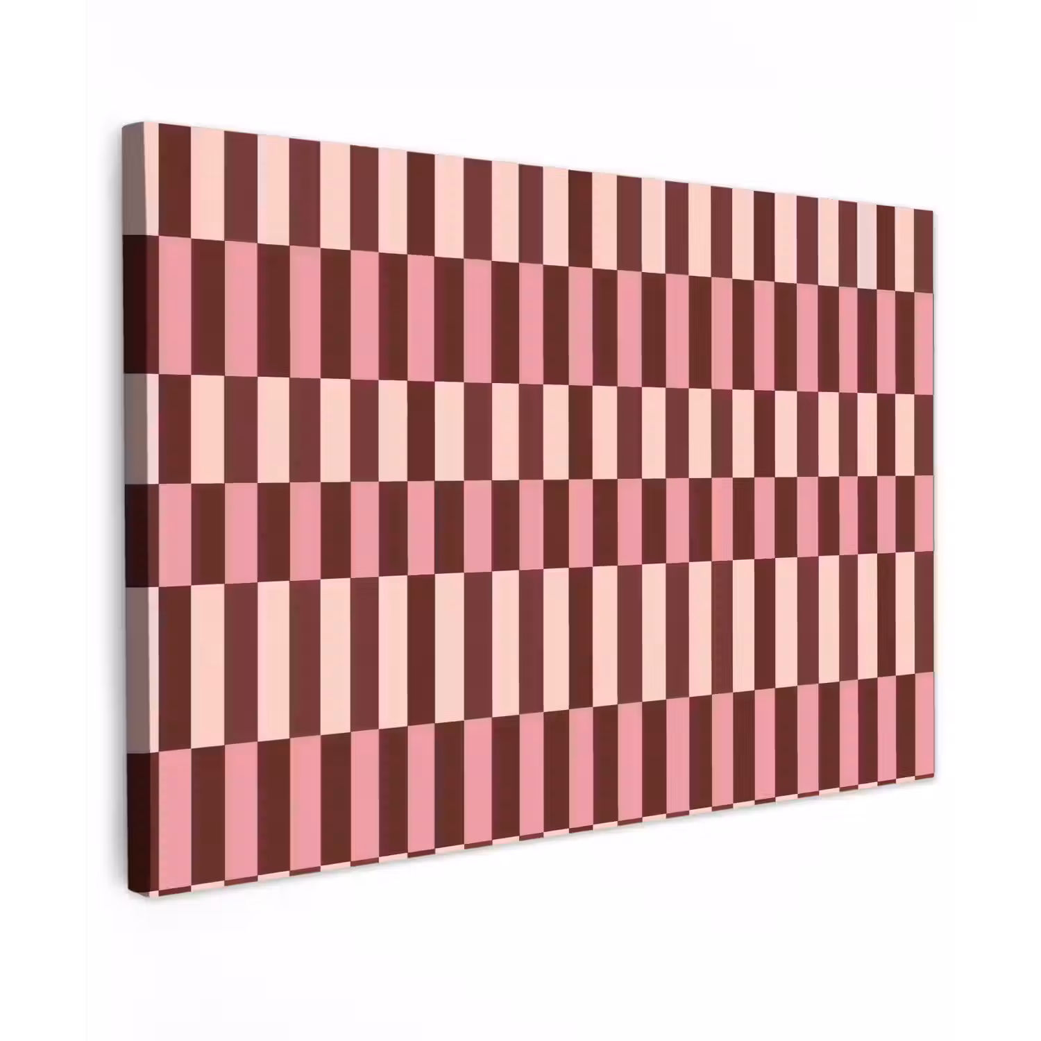 Roze - Rood - Blokjes Tuinposter op houten frame 2 cm dik klein 845 -3d