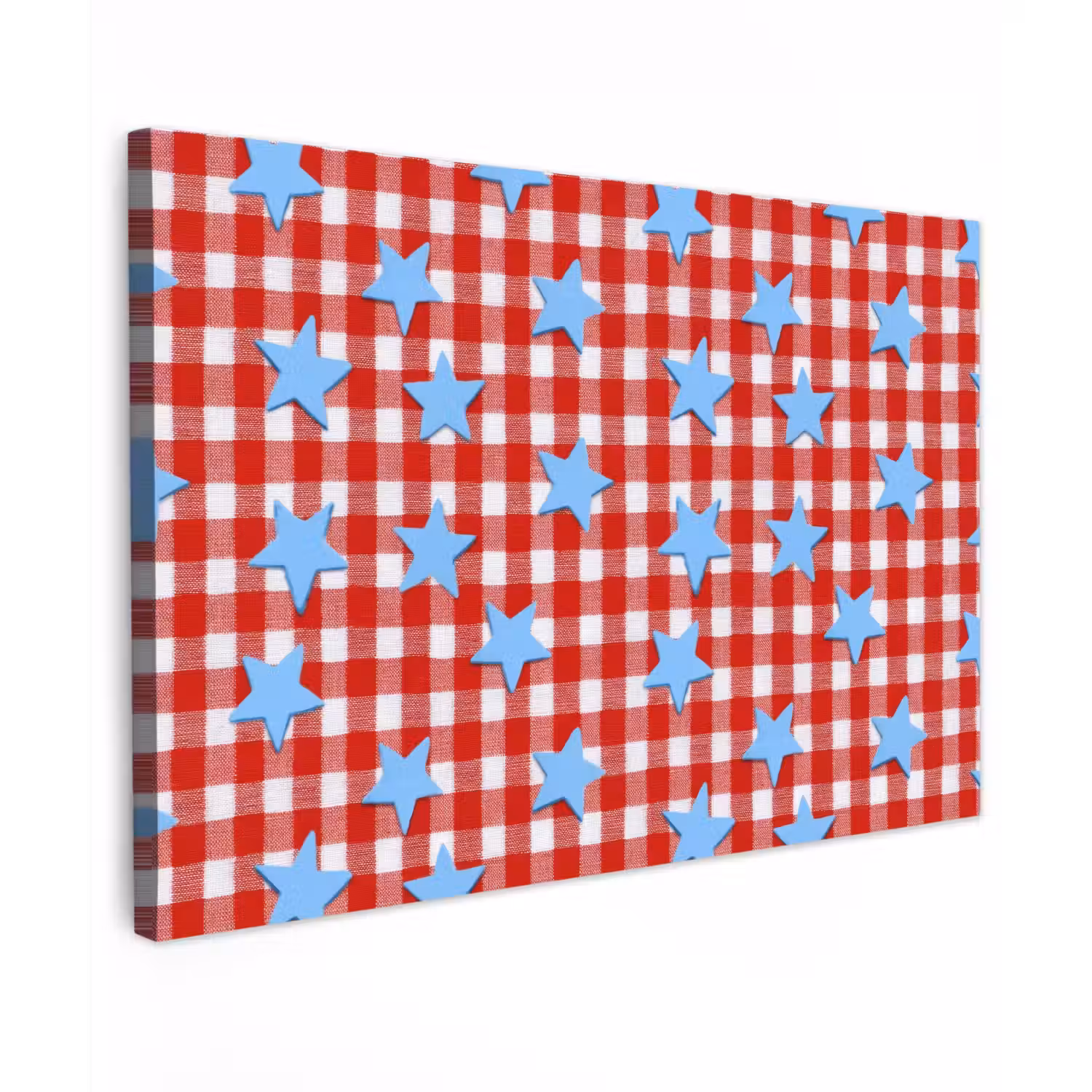 Ruit - Sterren - Rood Tuinposter op houten frame 2 cm dik klein 845 -3d