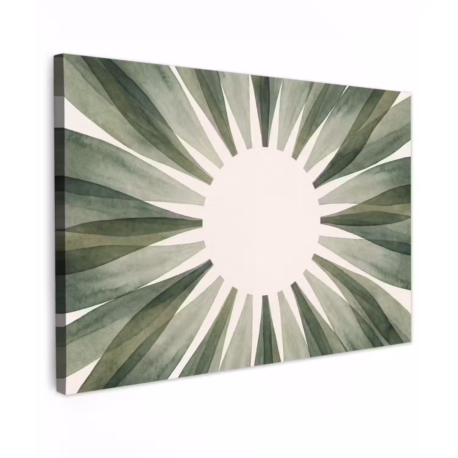 Planten - Abstract - Waterverf - Groen - Natuur Tuinposter op houten frame 2 cm dik klein -3d