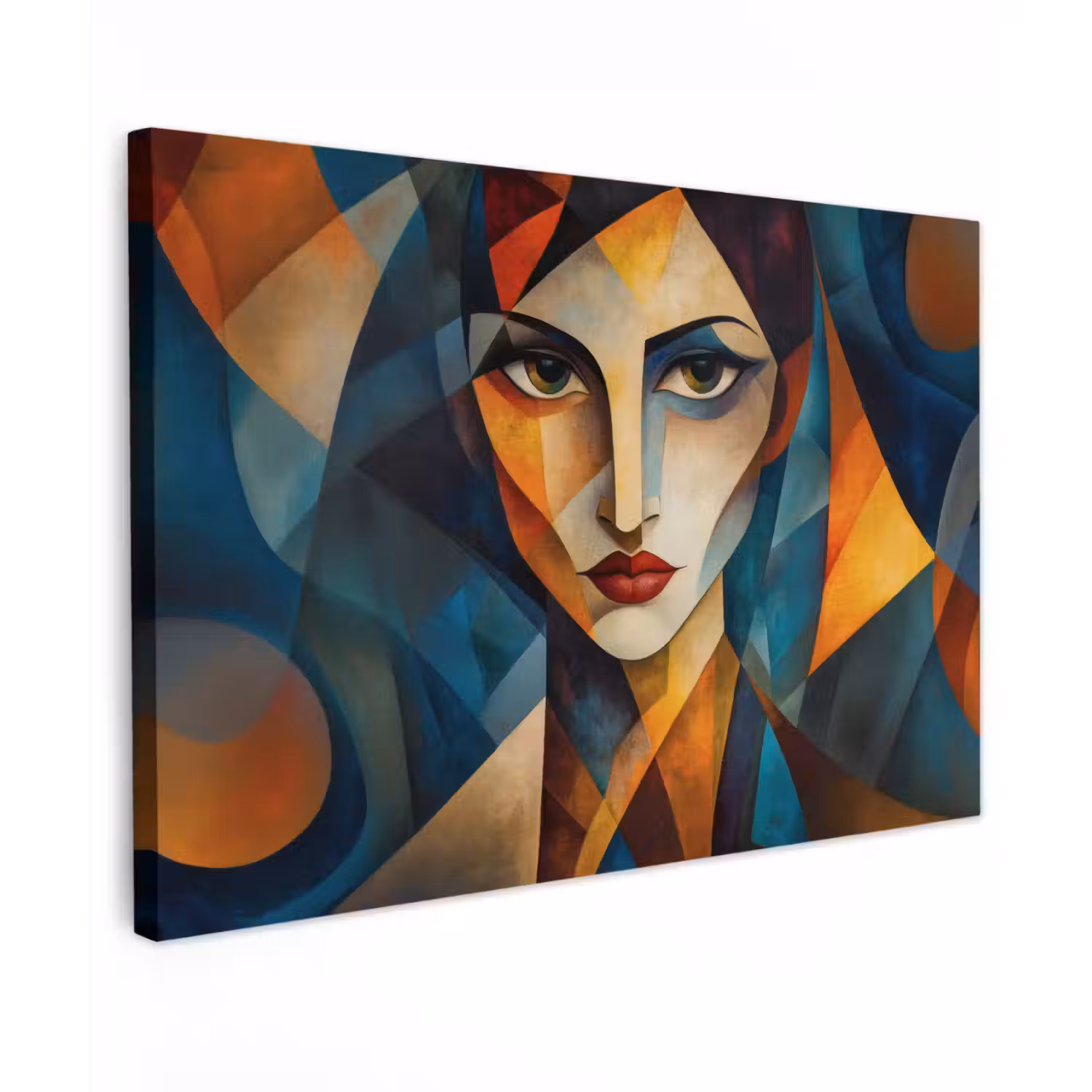 Portret - Abstract - Vormen Tuinposter op houten frame 2 cm dik klein -3d