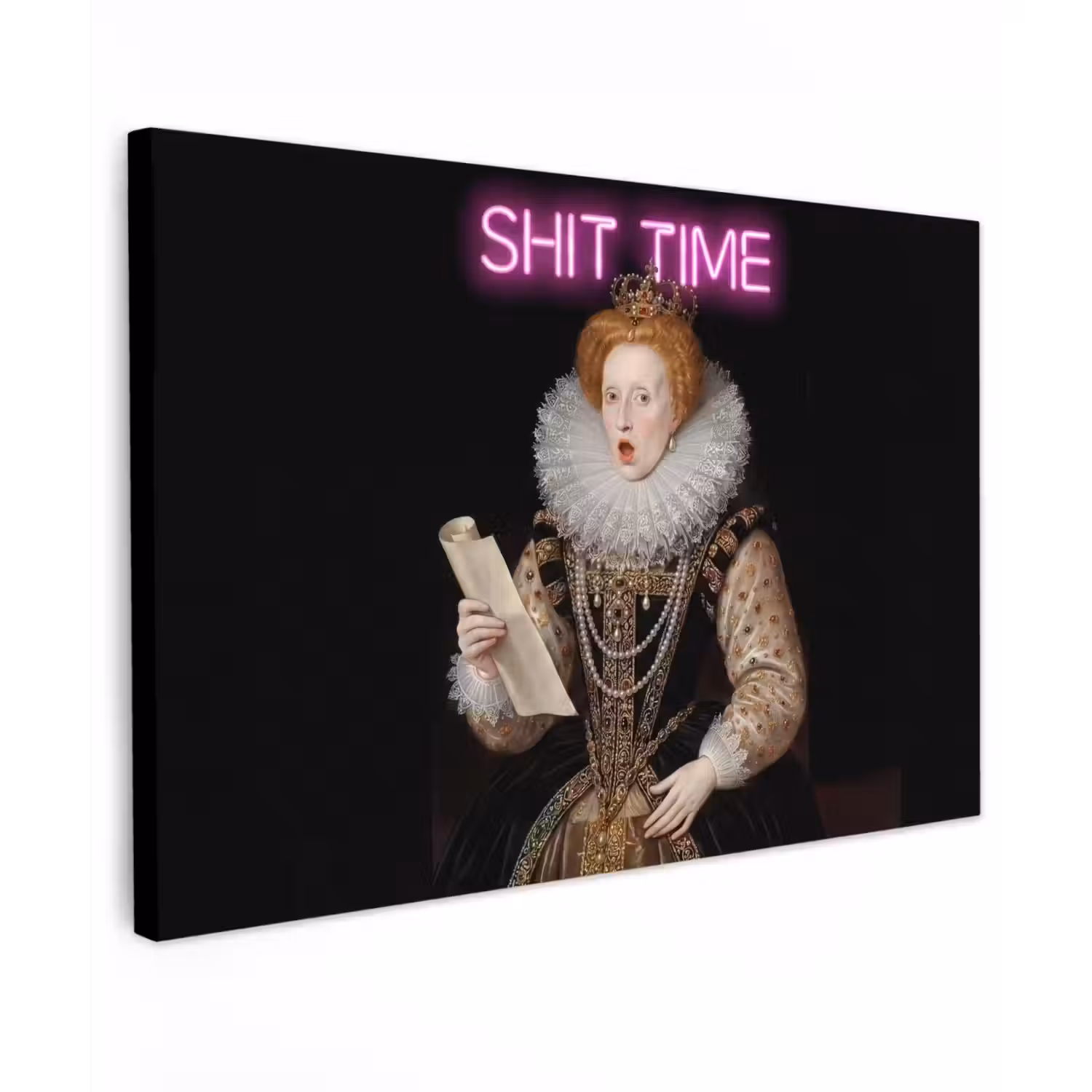 Portret - Humor - Neon Tuinposter op houten frame 2 cm dik klein -3d