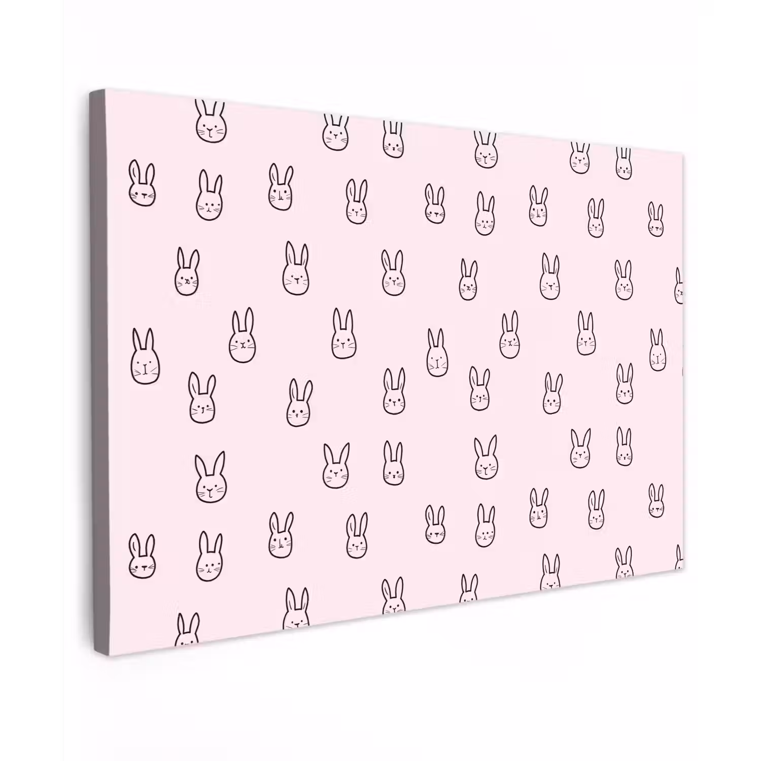 Konijnen - Minimalistisch - Roze Tuinposter op houten frame 2 cm dik klein 845 -3d