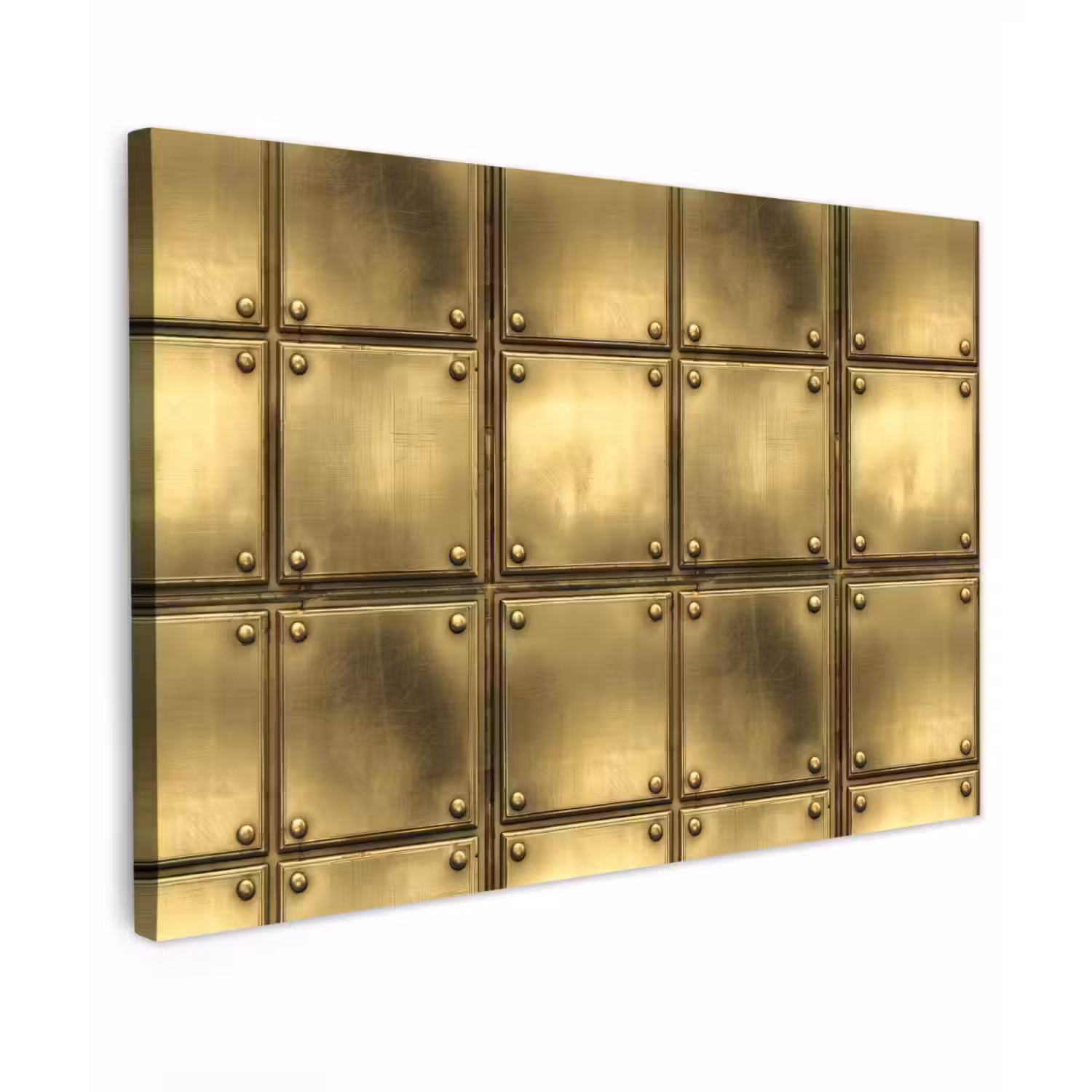 Platen - Industrieel - Stoer - Goud Tuinposter op houten frame 2 cm dik klein 845 -3d