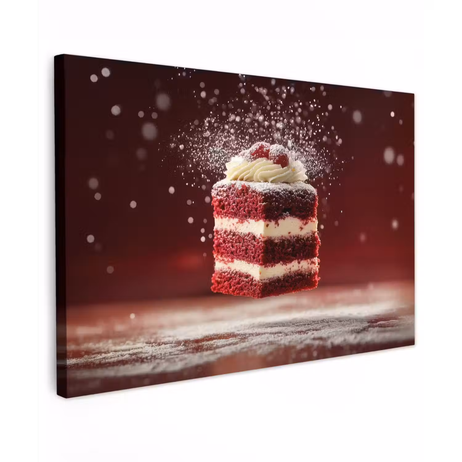 Rode - Velvet - Taart - Eten Tuinposter op houten frame 2 cm dik klein -3d