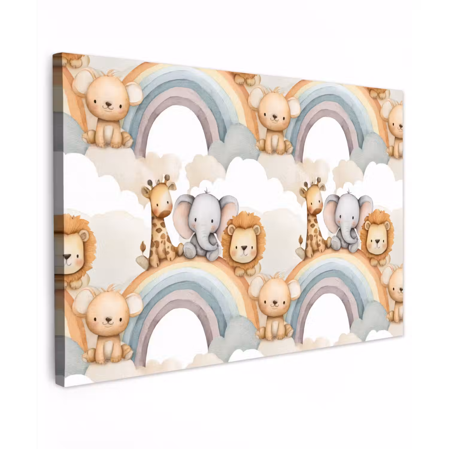 Safari - Regenboog - Kleurrijk Tuinposter op houten frame 2 cm dik klein 845 -3d