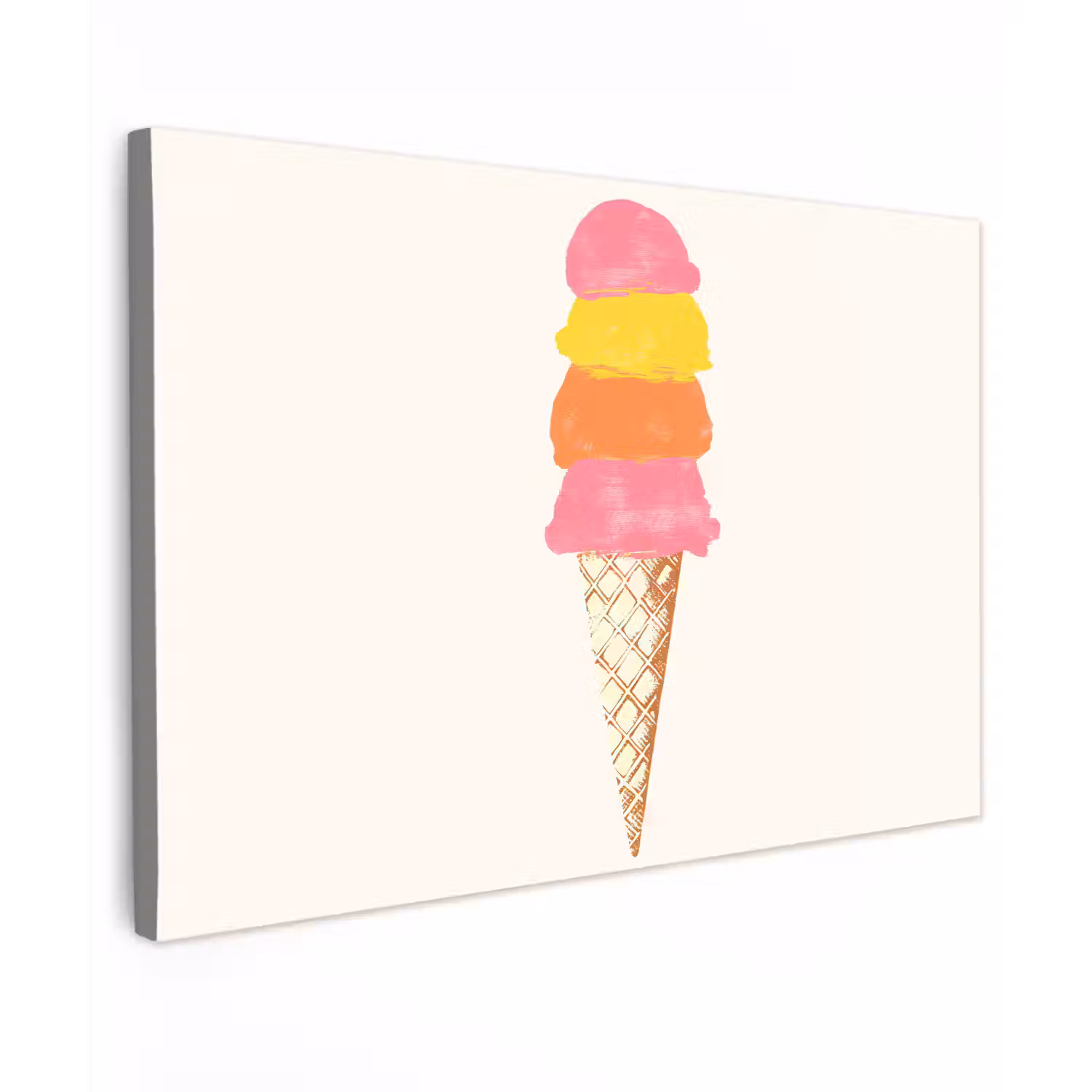 Schepijs - Hoorntje - Illustratie - Minimalistisch Tuinposter op houten frame 2 cm dik klein -3d