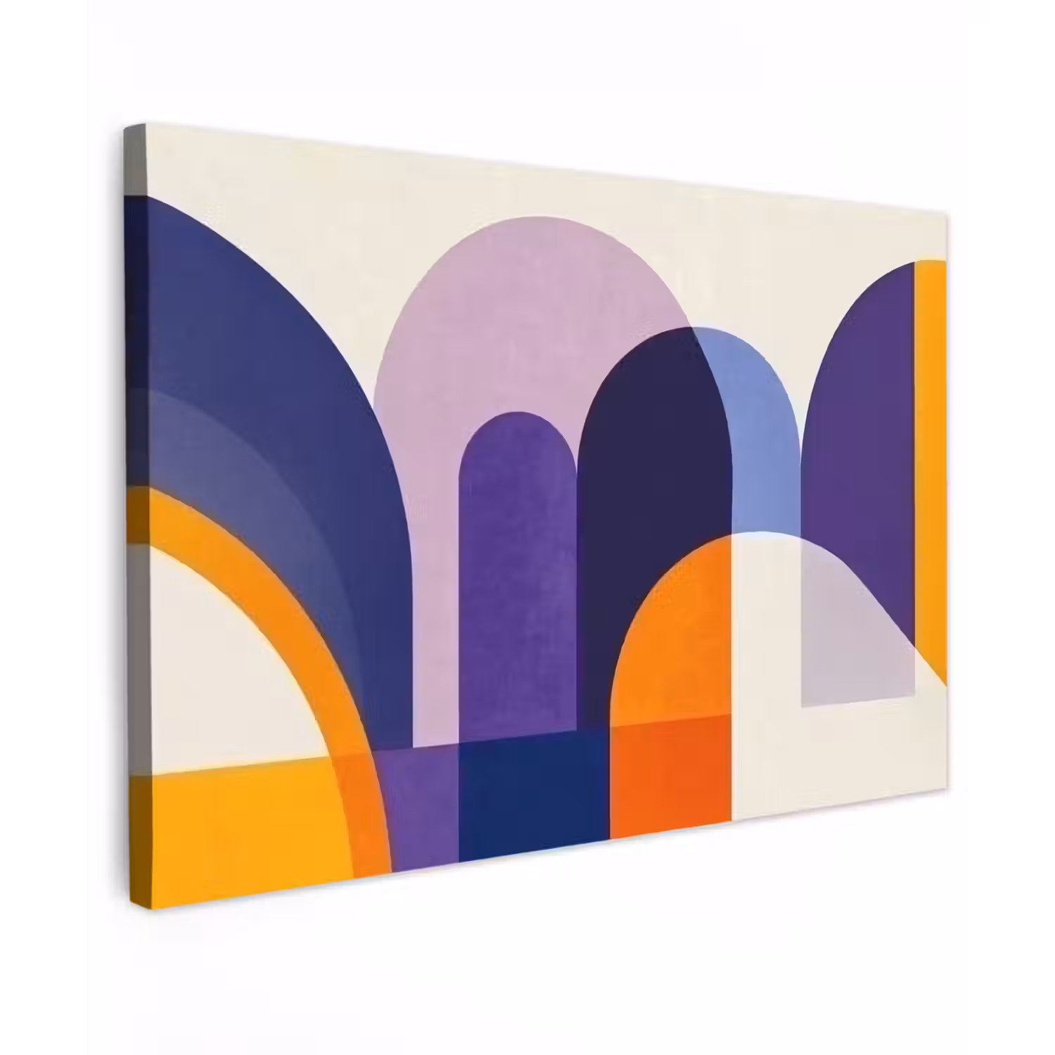 Vormen - Abstract - Grafisch - Oranje Tuinposter op houten frame 2 cm dik klein -3d