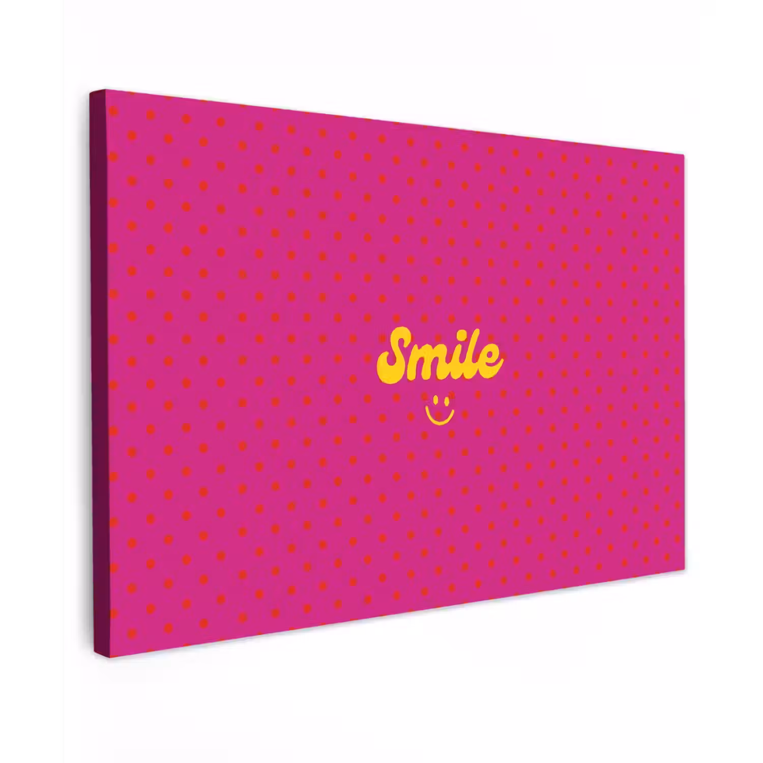 Smile - Stippen - Roze Tuinposter op houten frame 2 cm dik klein -3d