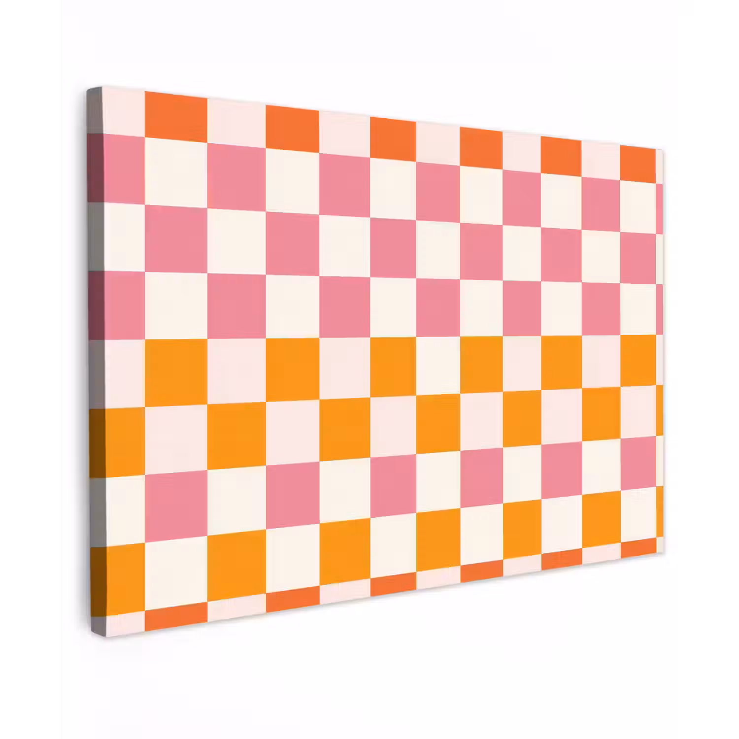 Vierkant - Patroon - Oranje Tuinposter op houten frame 2 cm dik klein 845 -3d