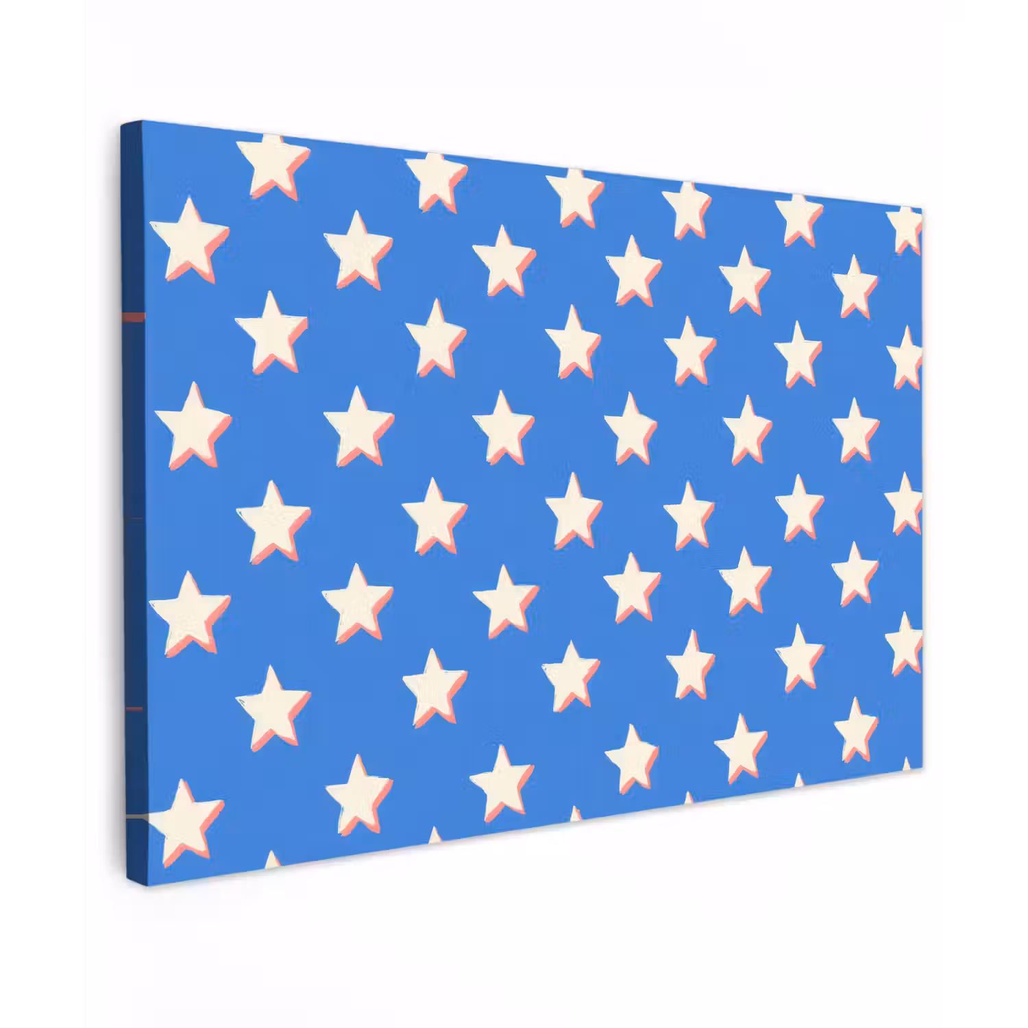 Sterren - Patroon - Blauw Tuinposter op houten frame 2 cm dik klein 845 -3d