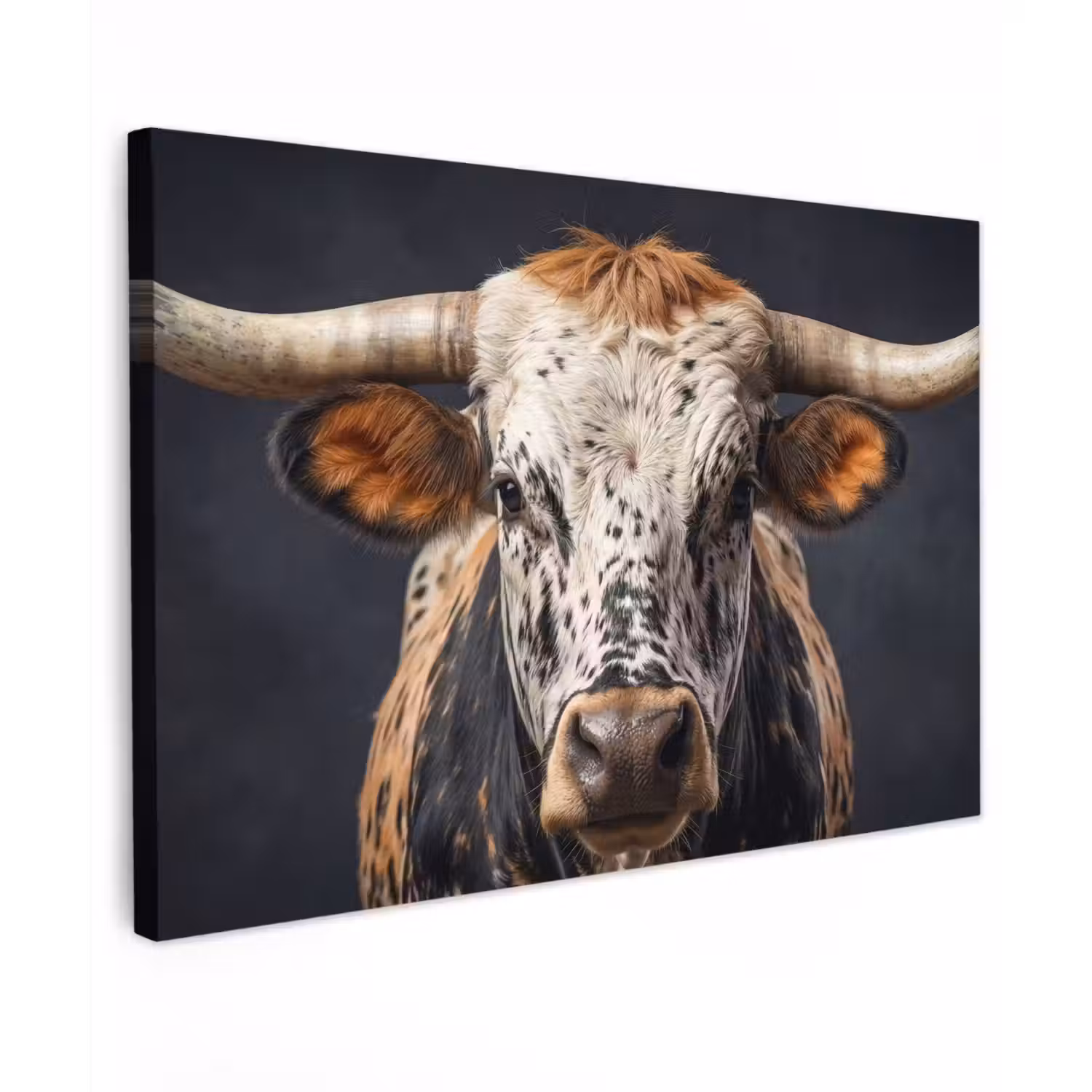 Stier - Kleurrijk - Hoorns Tuinposter op houten frame 2 cm dik klein -3d