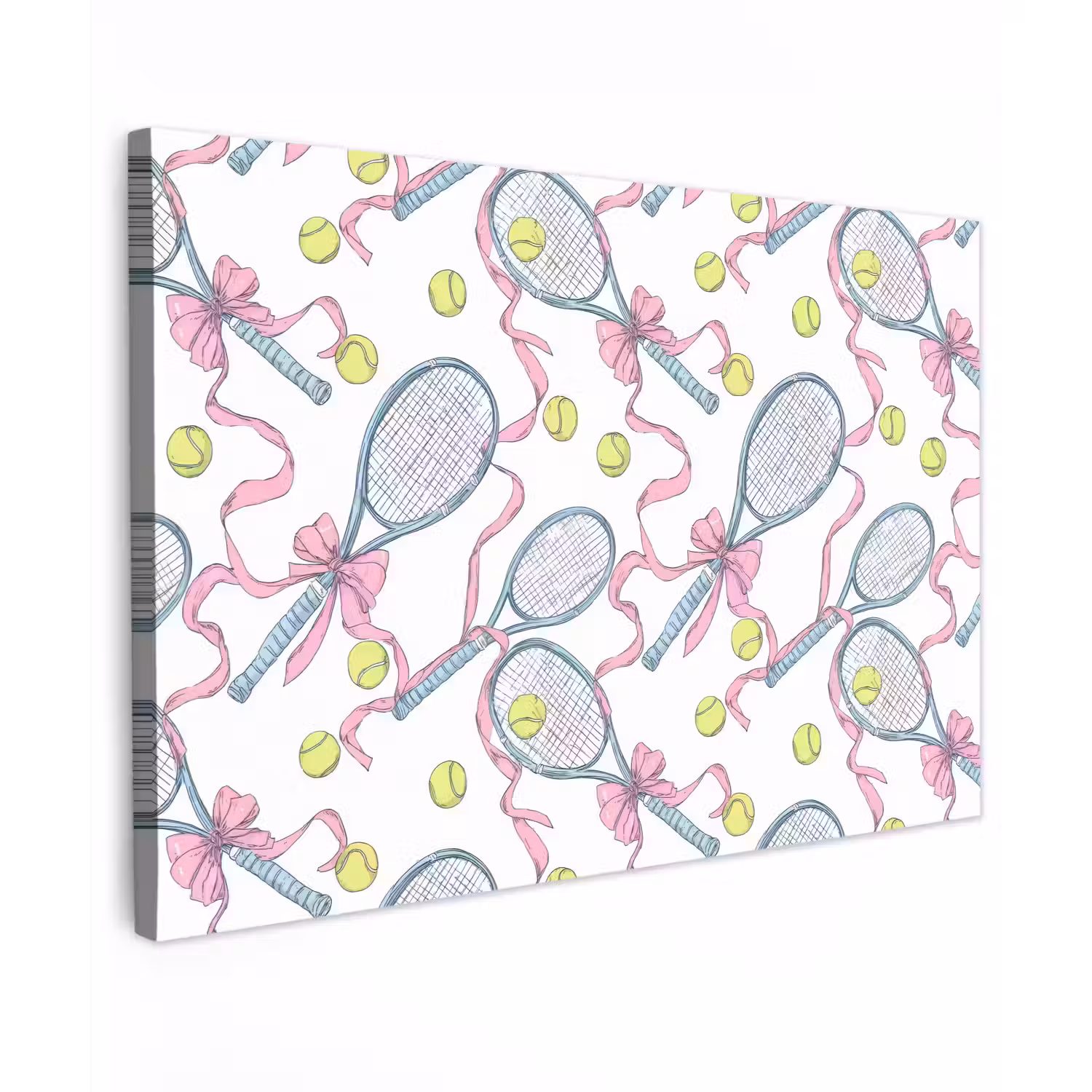 Tennis - Strikken - Kleurrijk Tuinposter op houten frame 2 cm dik klein 845 -3d