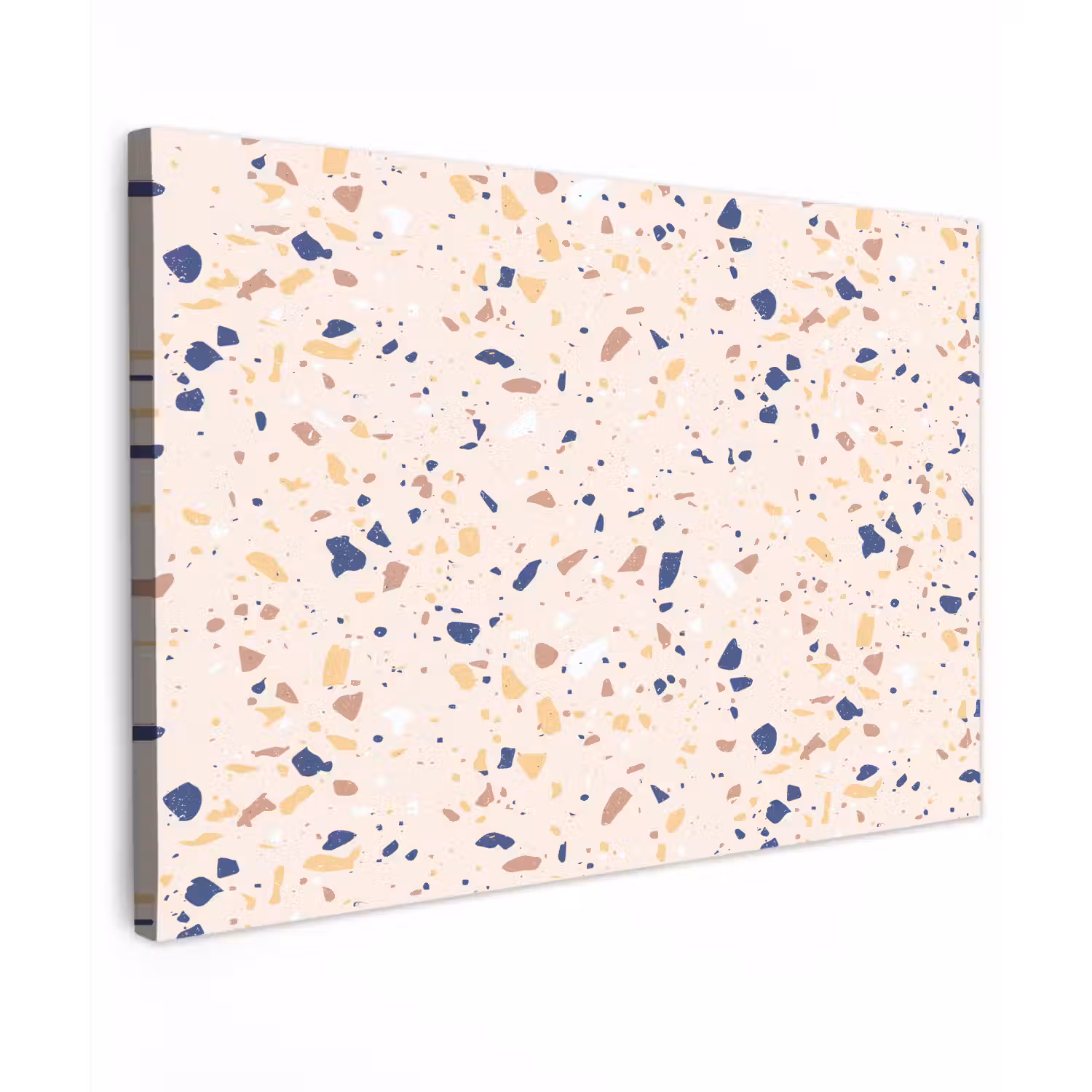 Terrazzo - Patroon - Kleurrijk - Indigo Tuinposter op houten frame 2 cm dik klein 845 -3d