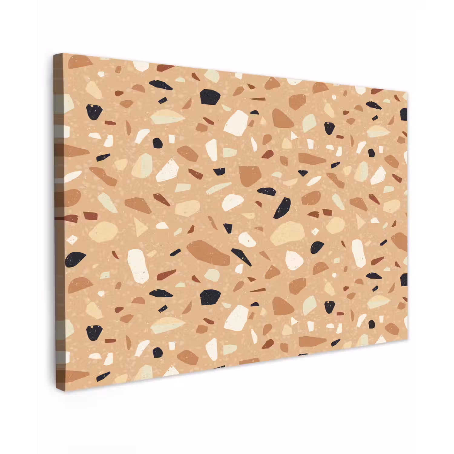 Terrazzo - Patroon - Kleurrijk - Oranje Tuinposter op houten frame 2 cm dik klein 845 -3d
