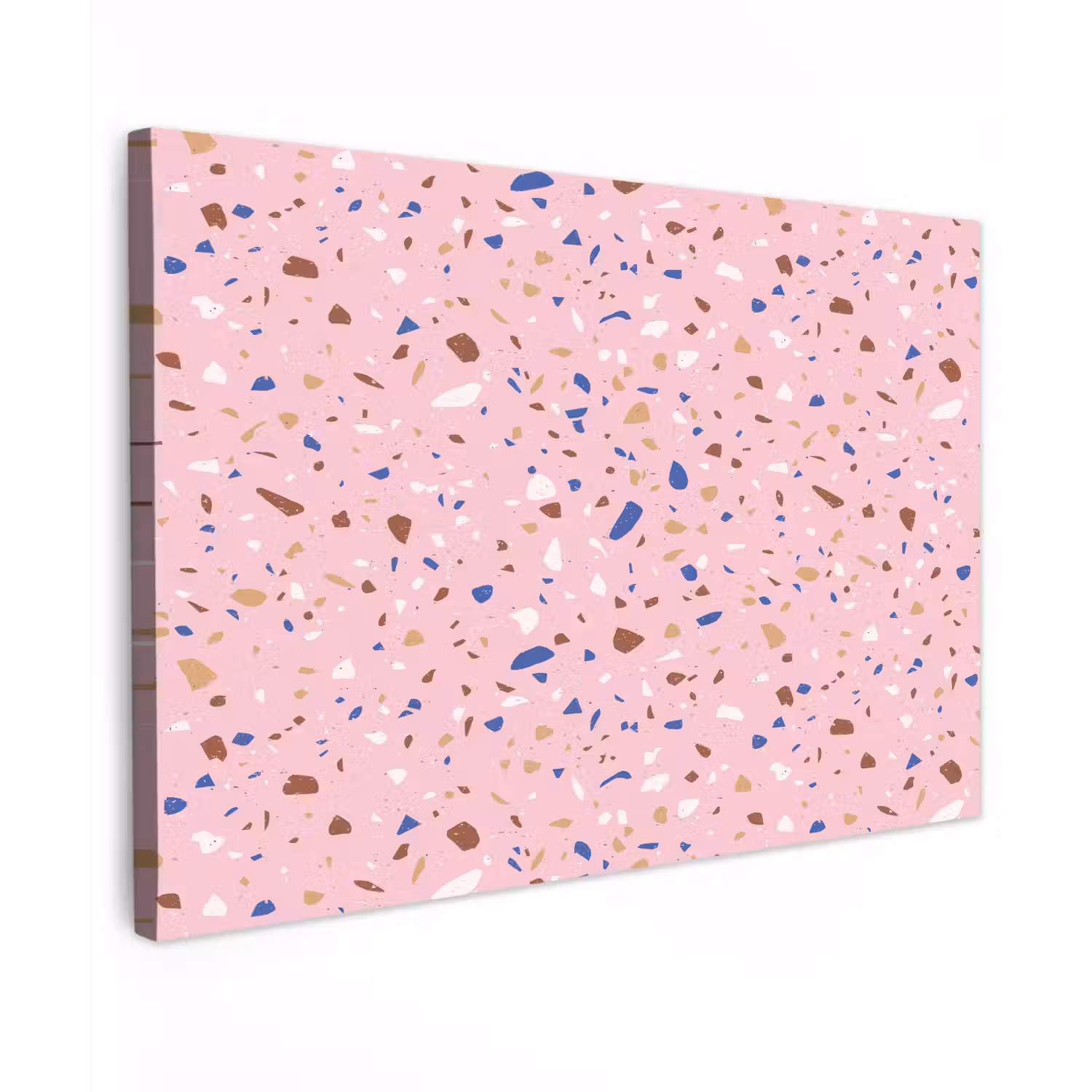 Terrazzo - Patroon - Kleurrijk - Roze Tuinposter op houten frame 2 cm dik klein 845 -3d