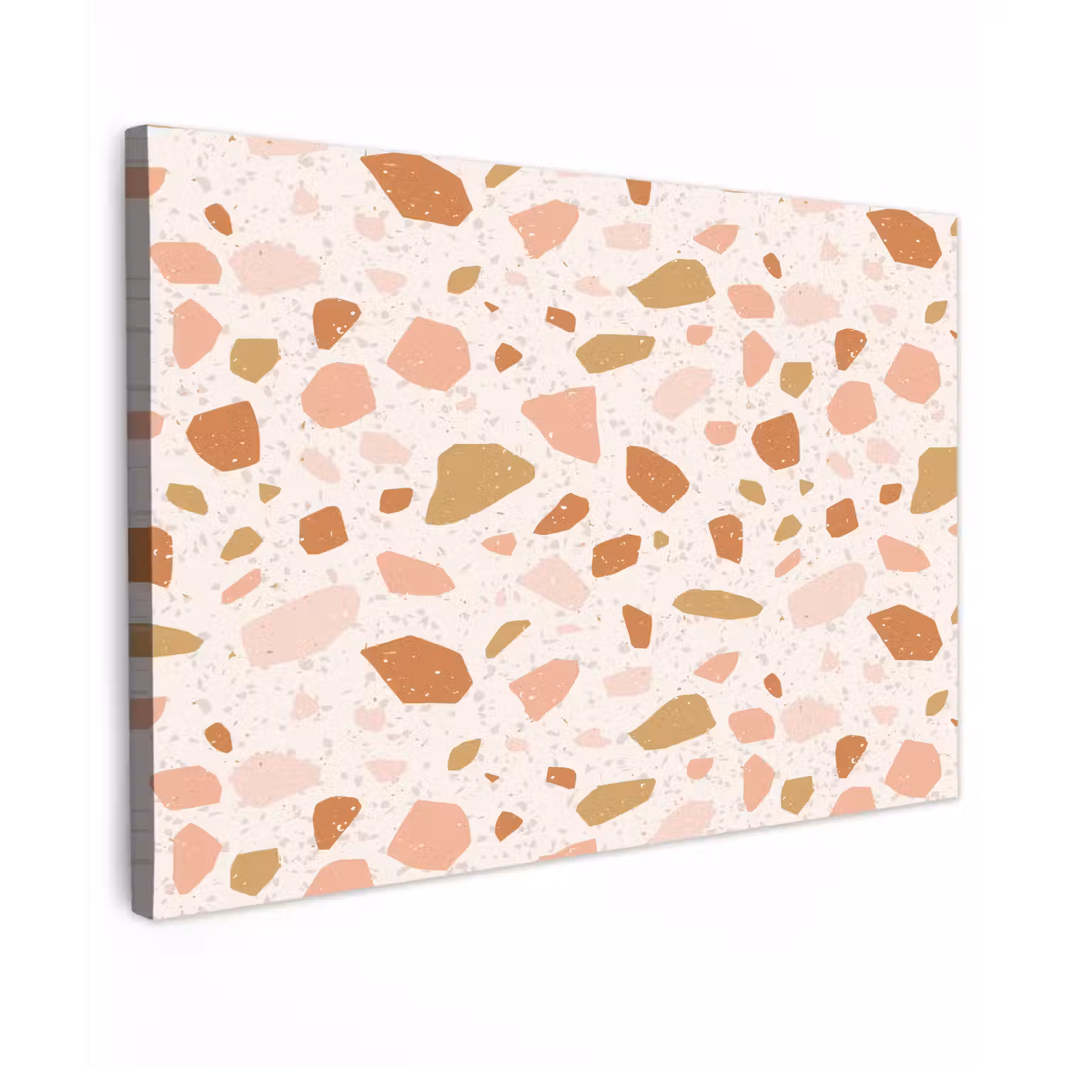 Terrazzo - Patroon - Kleurrijk - Zalm Tuinposter op houten frame 2 cm dik klein 845 -3d