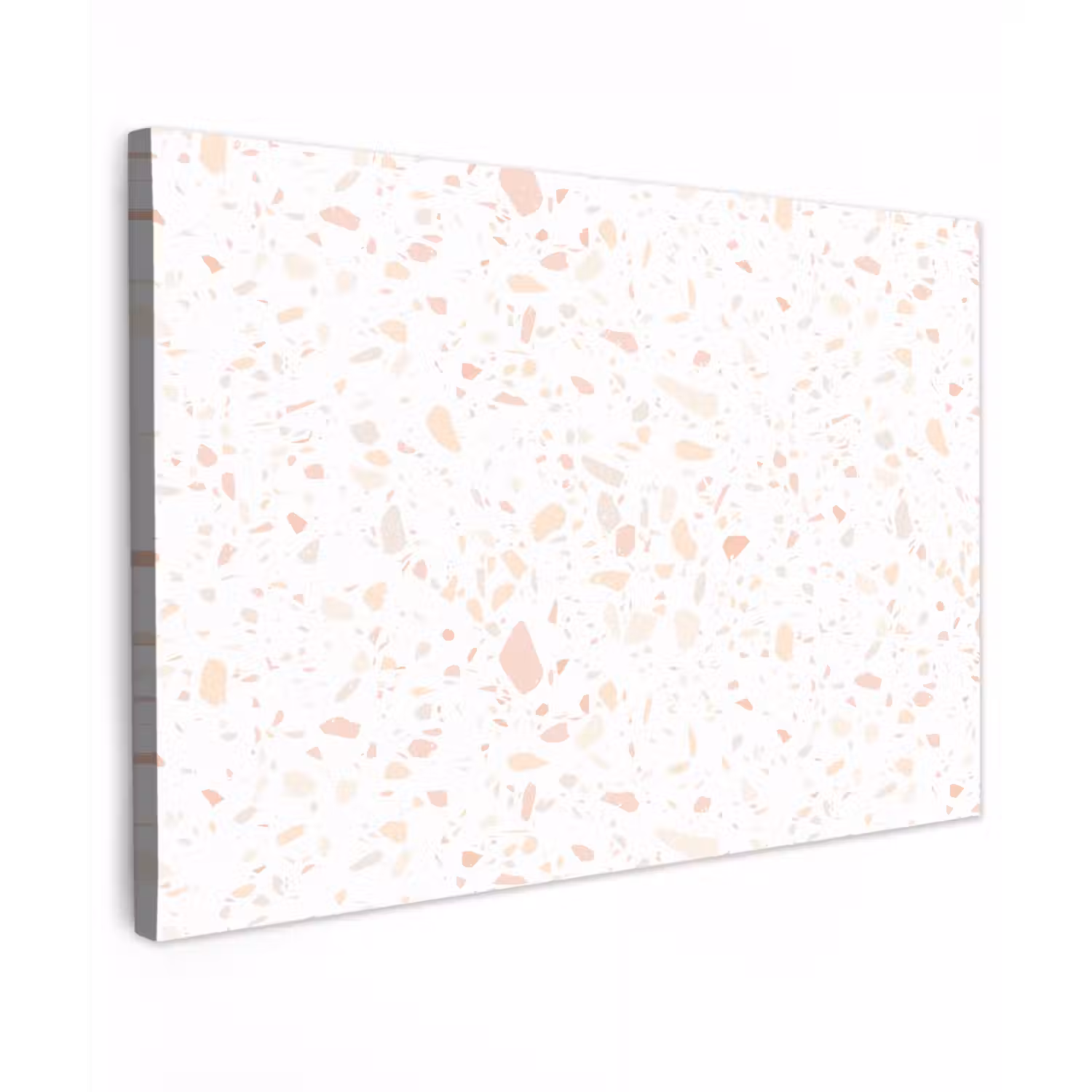 Terrazzo - Patroon - Wit - Perzik Tuinposter op houten frame 2 cm dik klein 845 -3d