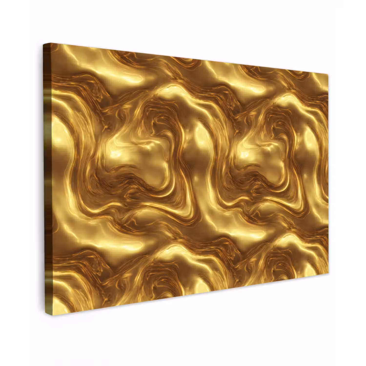 Textuur - Vloeibaar - Organisch - Goud Tuinposter op houten frame 2 cm dik klein 845 -3d